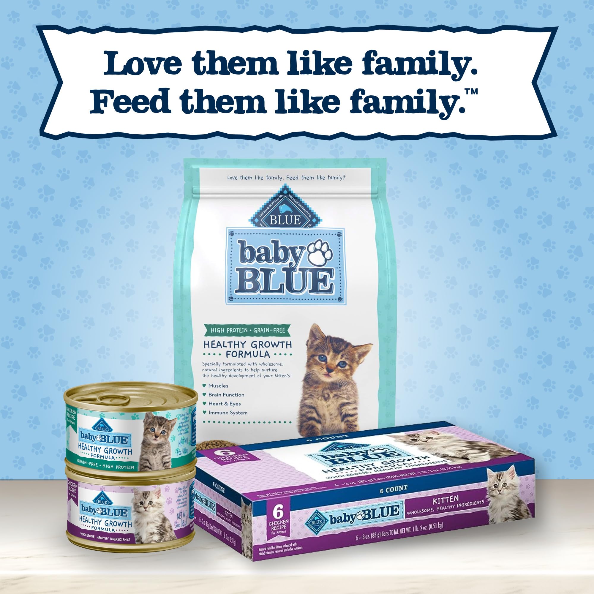Blue Buffalo Baby BLUE Natural Grain-Free Kitten Dry Cat Food - High Protein Healthy Growth Formula with DHA & Savory Chicken - 2 lb Bag - Perfect for Growing Kittens & Picky Eaters