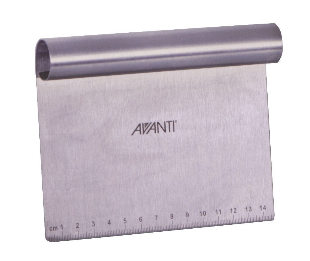 Avanti Stainless Steel Dough Scraper - Professional Pastry & Baking Tool for Bread, Pizza Dough, Cookies - Perfect for Home Bakers & Commercial Kitchens