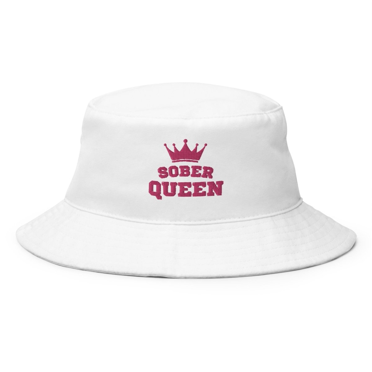 Sober Queen Embroidered Bucket Hat for Women - Stylish Summer Sun Hat for Outdoor Activities, Beach, Music Festivals