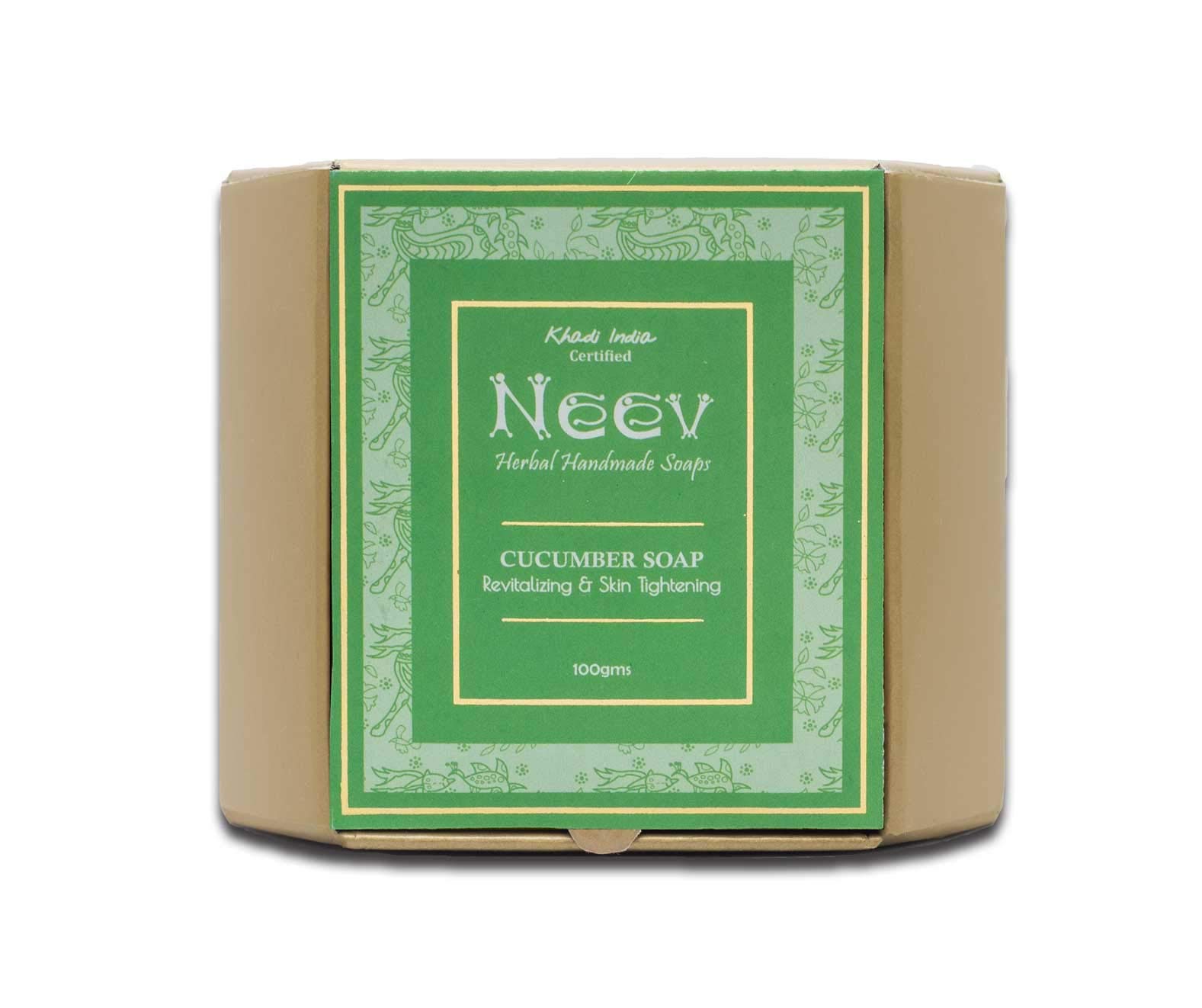 Neev Cucumber Soap for Face & Body - Revitalizing, Skin Tightening & Brightening | Natural Skincare for Glowing Complexion | Perfect for Daily Cleansing & Spa Days