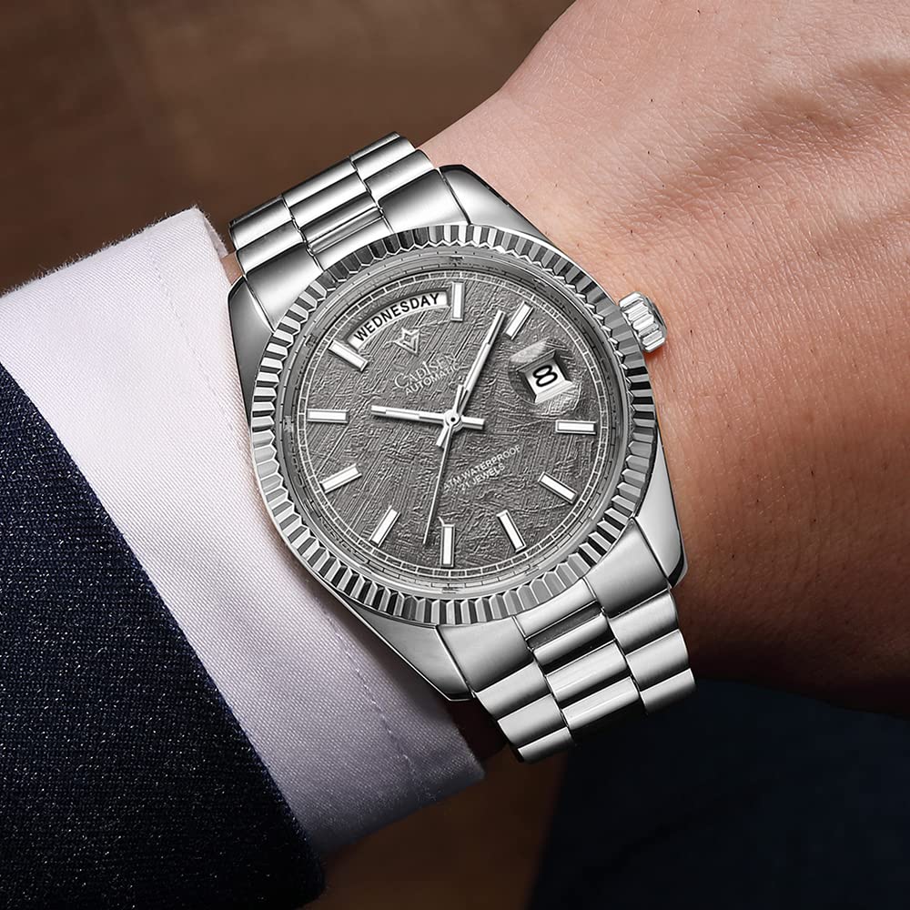 CADISEN Men's Automatic Watch - Luxury Sapphire Crystal Mechanical Wristwatch, Stainless Steel Waterproof Dress Watch for Business & Casual Wear | Perfect for Office, Dating & Formal Events