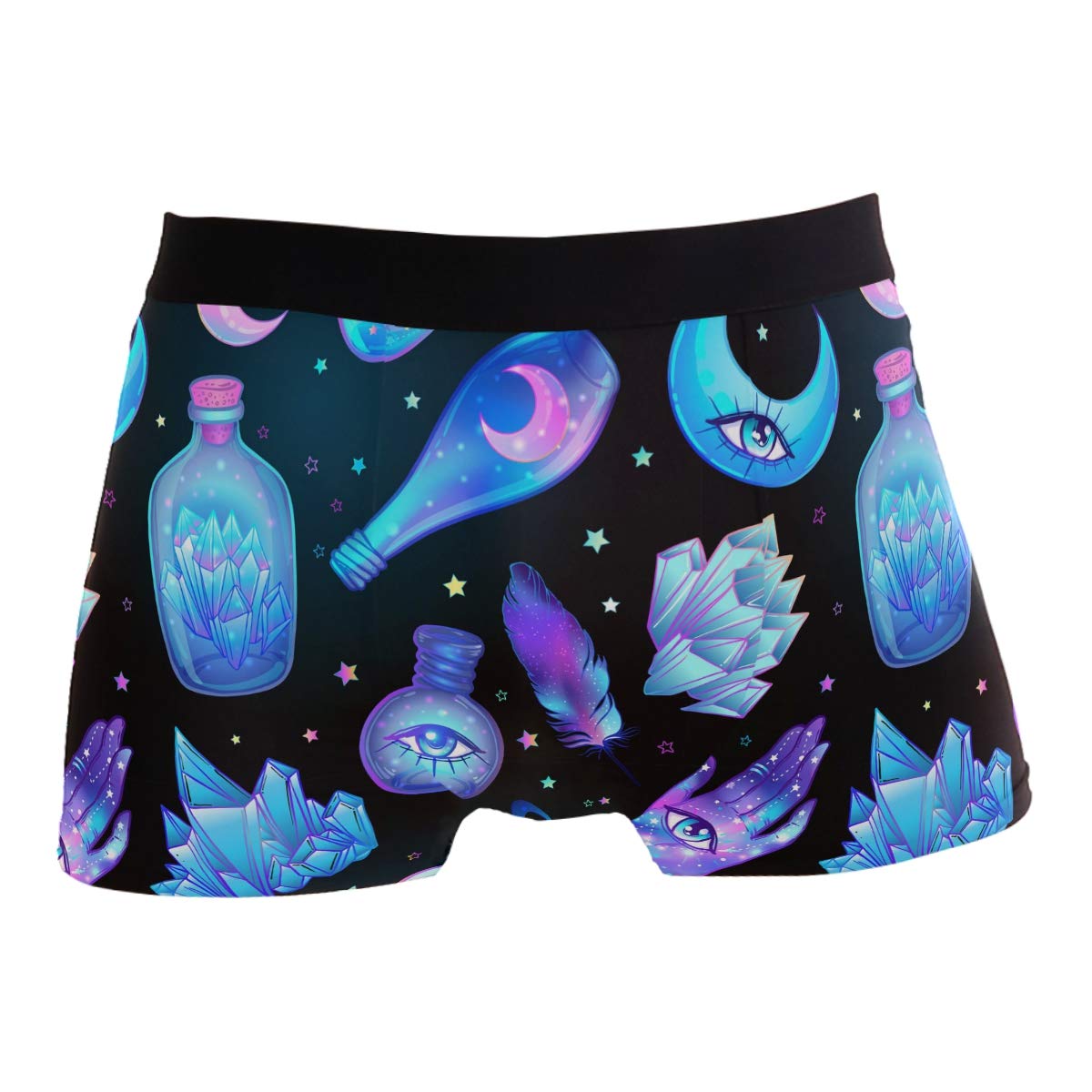Men's Boxer Brief Underwear - Breathable & No Ride Up Design with Vector Glass Flasks Print | Comfortable Daily Wear & Gym Workout Underwear for Men
