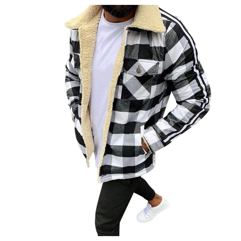 Men's Fashion Plaid Cardigan - Soft Casual Button Up Sweater for Winter - Cozy Fleece Jacket for Office, Dating & Outdoor Activities
