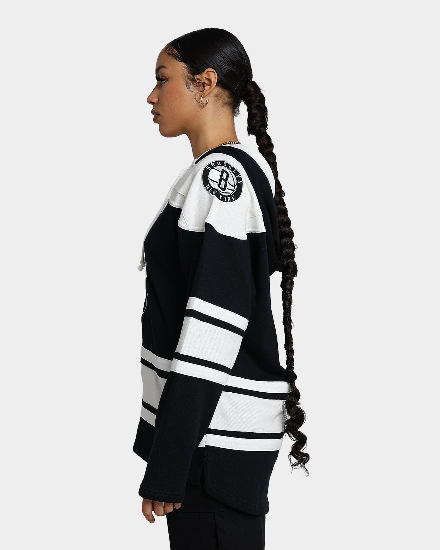 47 Brand Brooklyn Nets Superior Lacer Hoodie - Jet Black NBA Basketball Fan Apparel for Men & Women - Perfect for Game Day, Streetwear & Casual Outfits