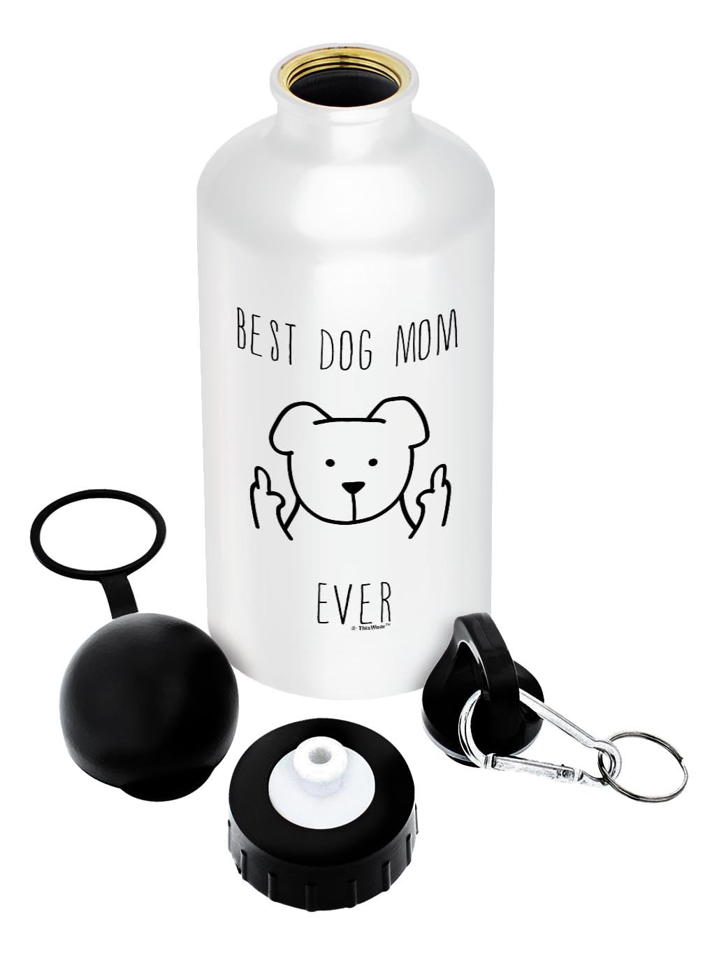 Best Dog Mom Ever Aluminum Water Bottle - Insulated Water Bottle with Leakproof Cap & Sport Top - Perfect Gift for Dog Lovers, Rescue Dog Moms & Women - Great for Mother's Day, Walks, Hikes & Outdoor Adventures