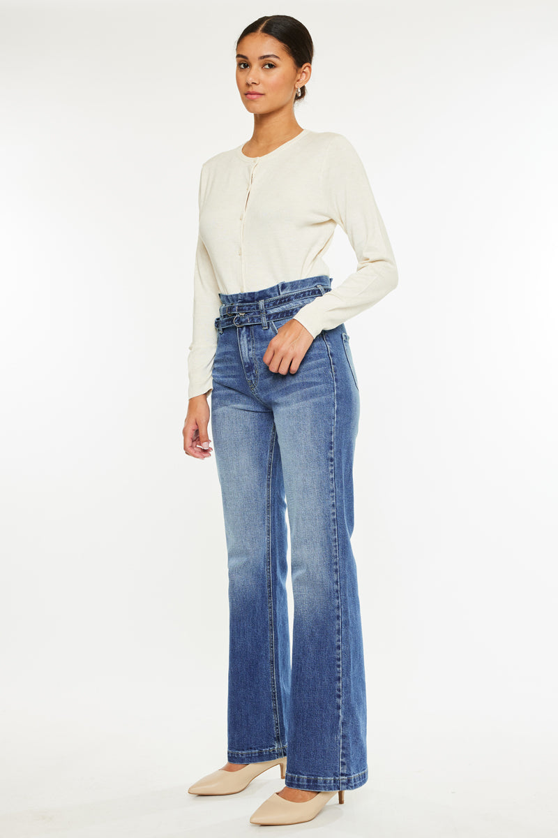 Katnis High Rise Holly Flare Jeans for Women - Stretchy Denim Pants with Retro 70s Style - Perfect for Casual Outfits, Date Nights & Vintage Fashion Looks