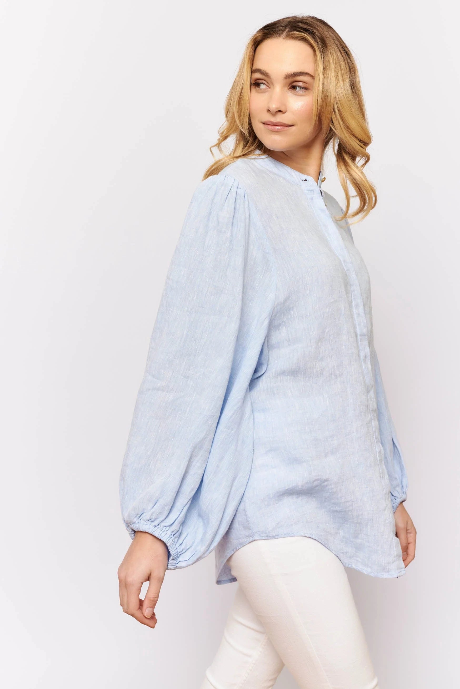 Charade Shirt in Water Linen - Women's Casual Linen Blouse for Summer, Beach & Vacation Wear | Breathable & Comfortable Top for Outdoor Activities