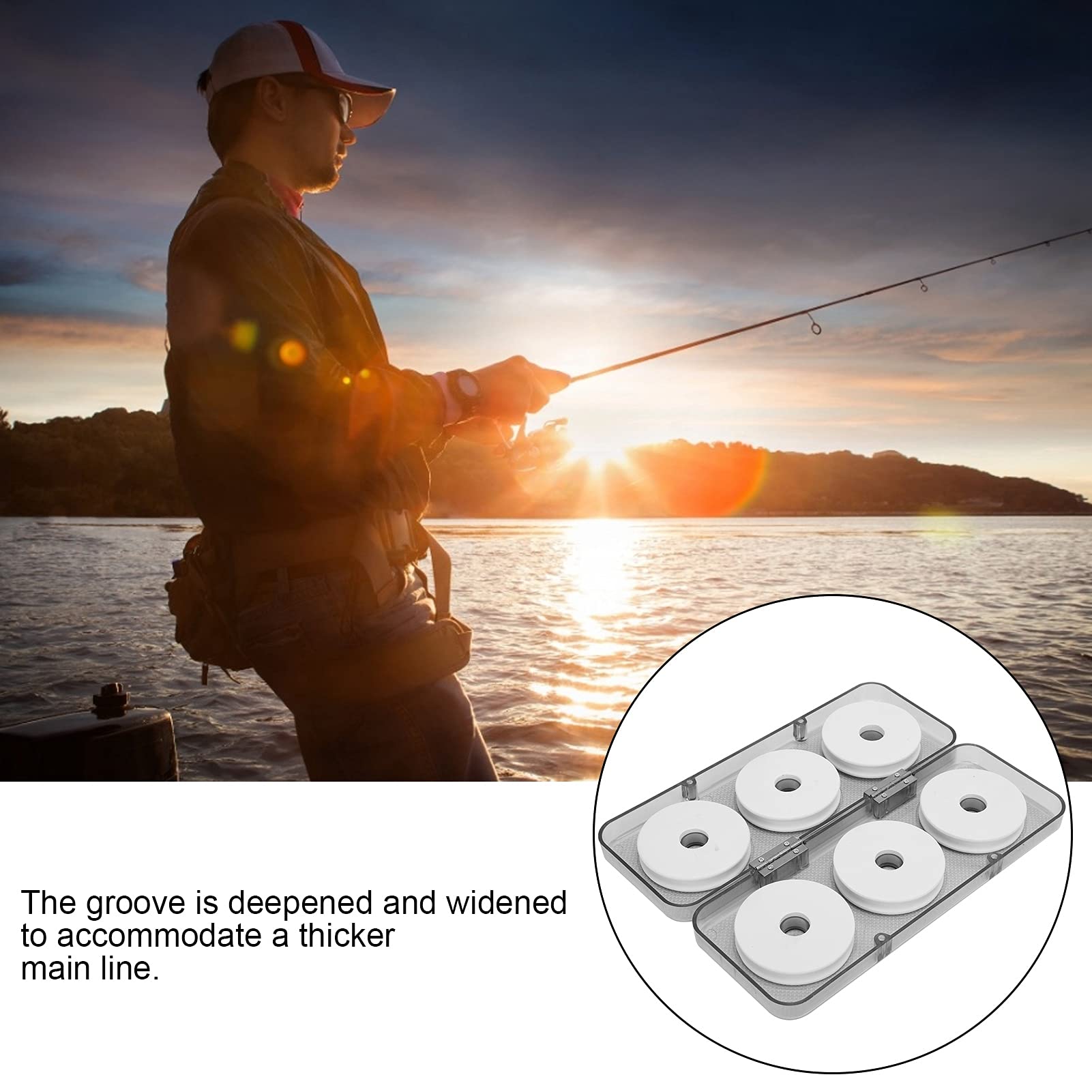 VGEBY 6-Piece Fishing Line Spool Organizer - Plastic Foam Storage for Lures, Rigs & Fly Fishing Gear - Compact Tackle Box Accessories for Anglers (Perfect for Boat, Shore & Ice Fishing Trips)