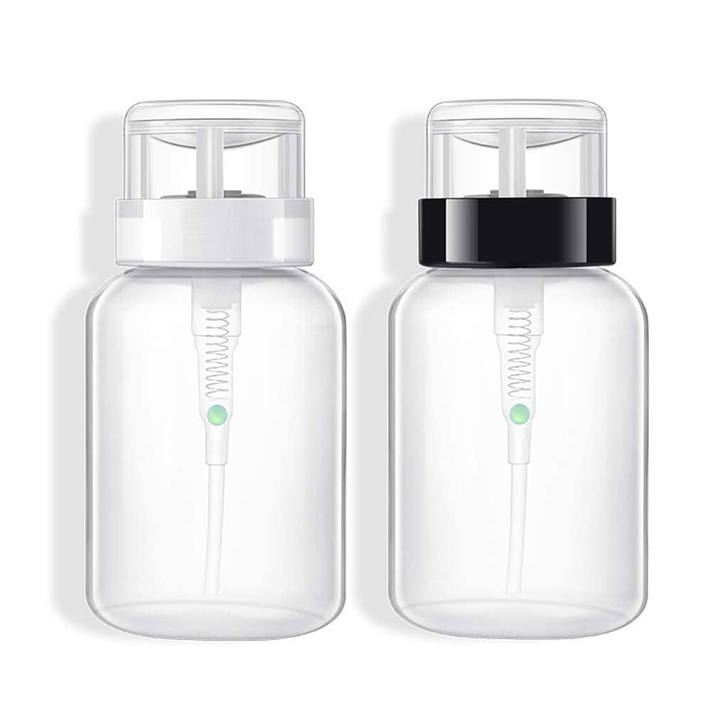 Lockable Pump Dispenser Bottle for Nail Polish & Makeup Remover - 60ml Empty Push Down Refillable Container (Pack of 1) | Perfect for Salon, Home Manicure & Travel Nail Care Kit