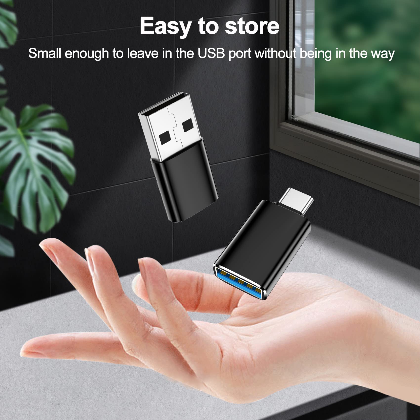 4-Pack USB C Adapter Set: [2x USB-C Female to USB-A Male] & [2x USB-C Male to USB 3.0 Female] OTG Converter for iPhone 15/14/13, Apple Watch Ultra 9, Samsung Galaxy S24 - Perfect for Charging, Data Transfer & Device Connectivity