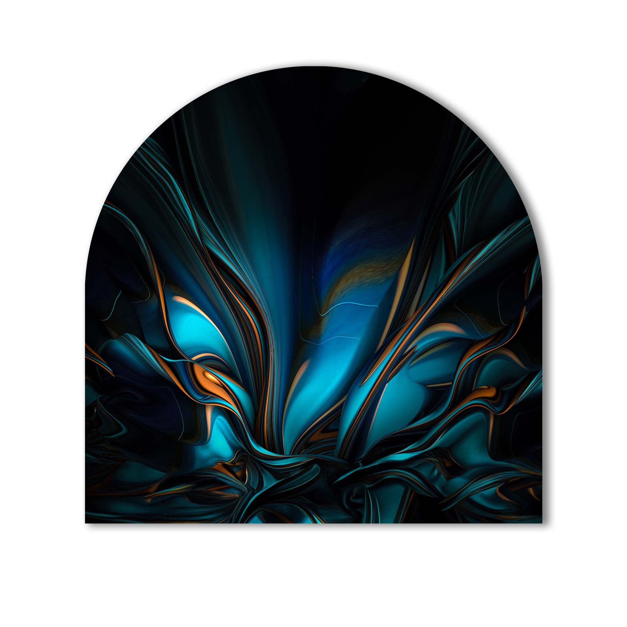 Abstract Blue Glass Splashback - Modern Kitchen Backsplash Panel - Durable & Easy to Clean - Perfect for Home, Restaurant & Commercial Kitchens