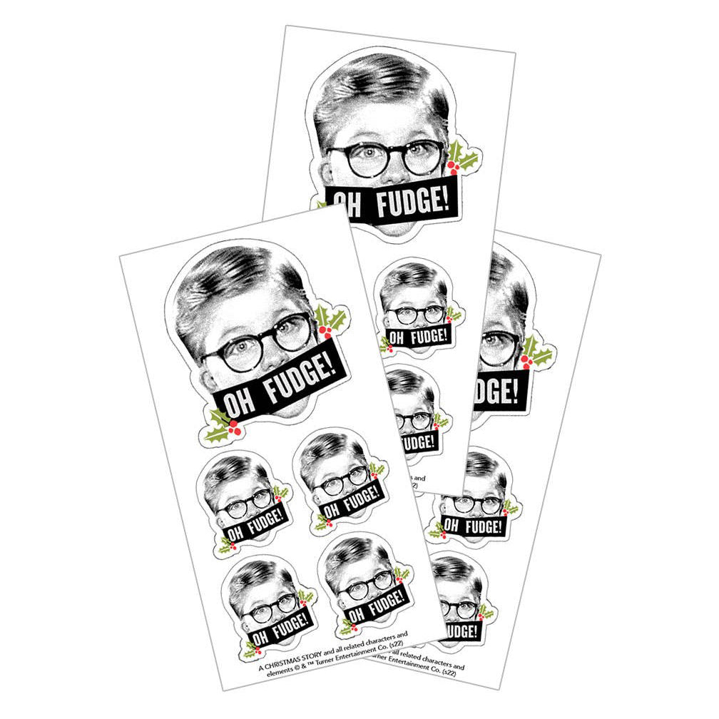 Christmas Story Oh Fudge Sticker - Festive Holiday Decals for Laptops, Water Bottles & Gifts - Perfect for Xmas Party Decorations & Stocking Stuffers