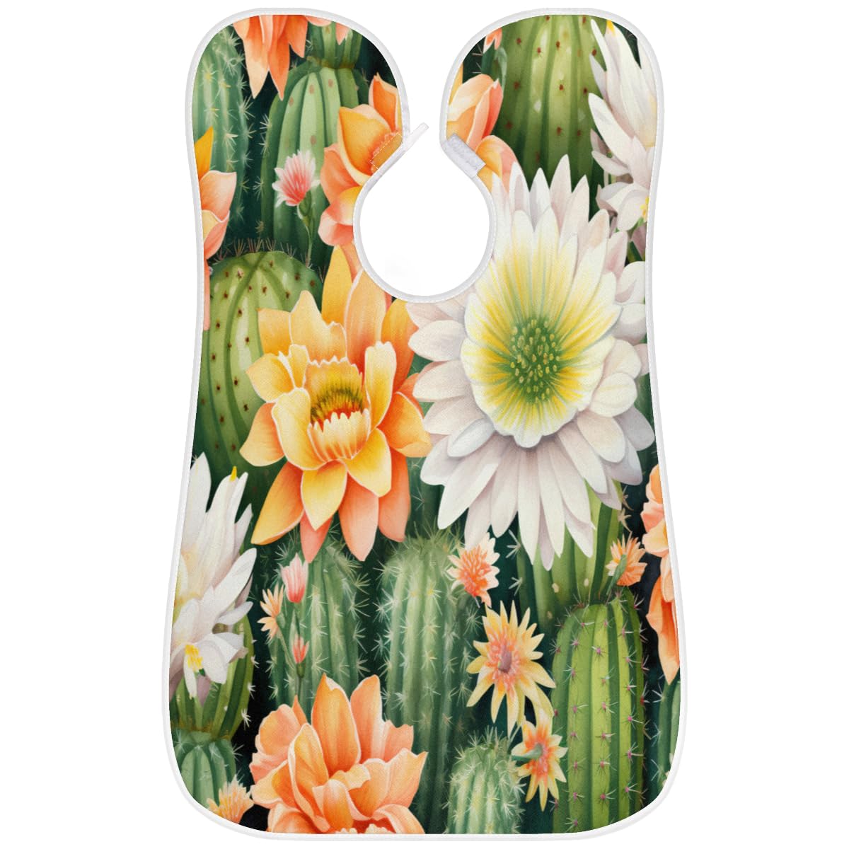 Cactus Daisy Print Beard Shaving Bib for Men - Waterproof Hair Dye Apron & Makeup Cape - Barber Accessories for Beard Trimming, Haircut & Styling - Perfect Sink Protector & Salon Gift for Barbers & Stylists (Great for Home Grooming & Professional Salon Use)