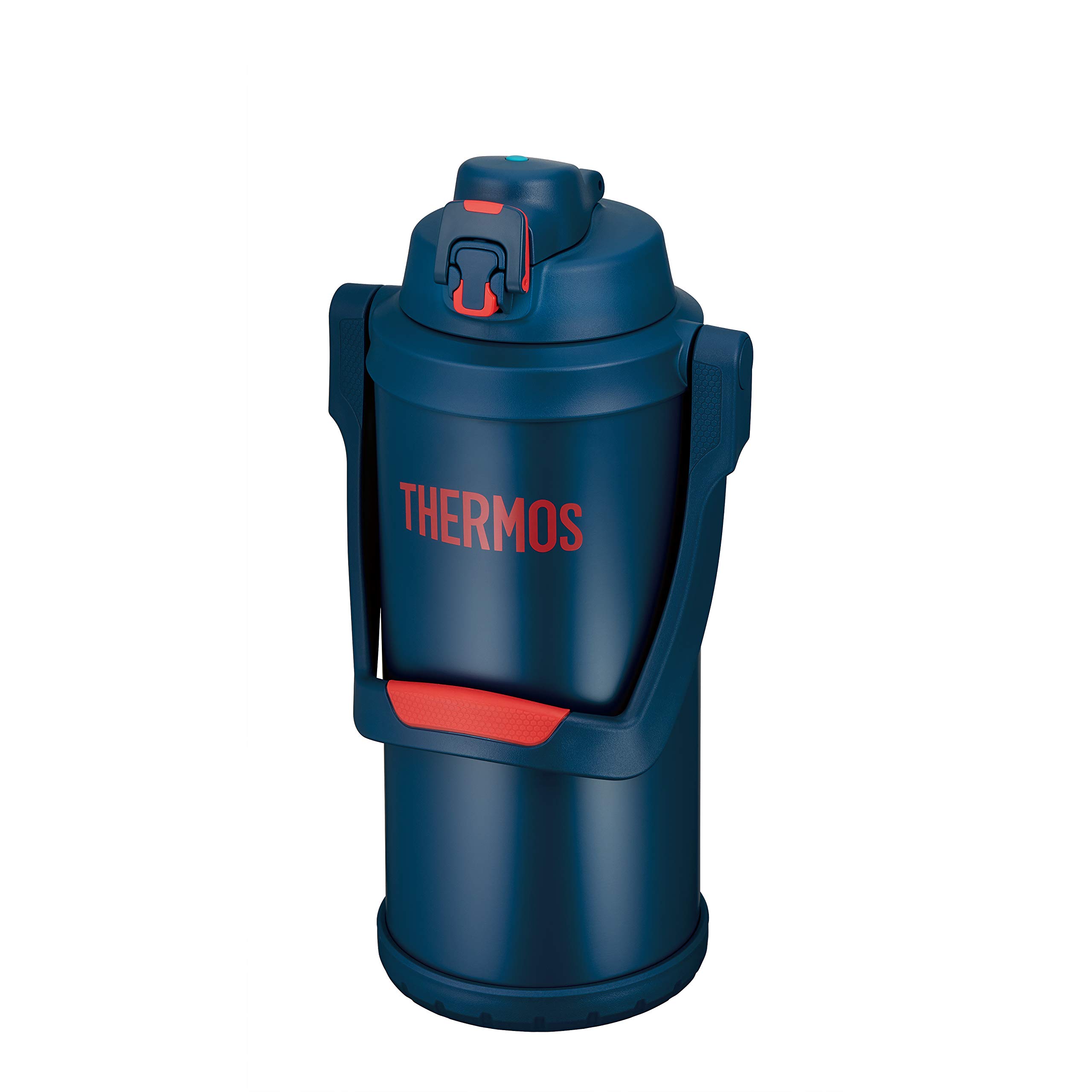 Thermos FFV-3001 NV-R Vacuum Insulated Stainless Steel Water Bottle - 0.8 Gallon (3.0L) Leakproof Sports Jug for Gym, Hiking & Outdoor Activities - Navy Red Color