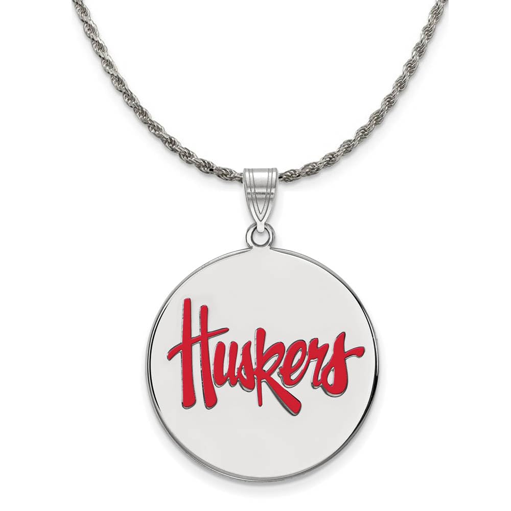 Black Bow Nebraska XL Enamel Pendant Necklace for Women - Perfect for Gifts & Special Occasions