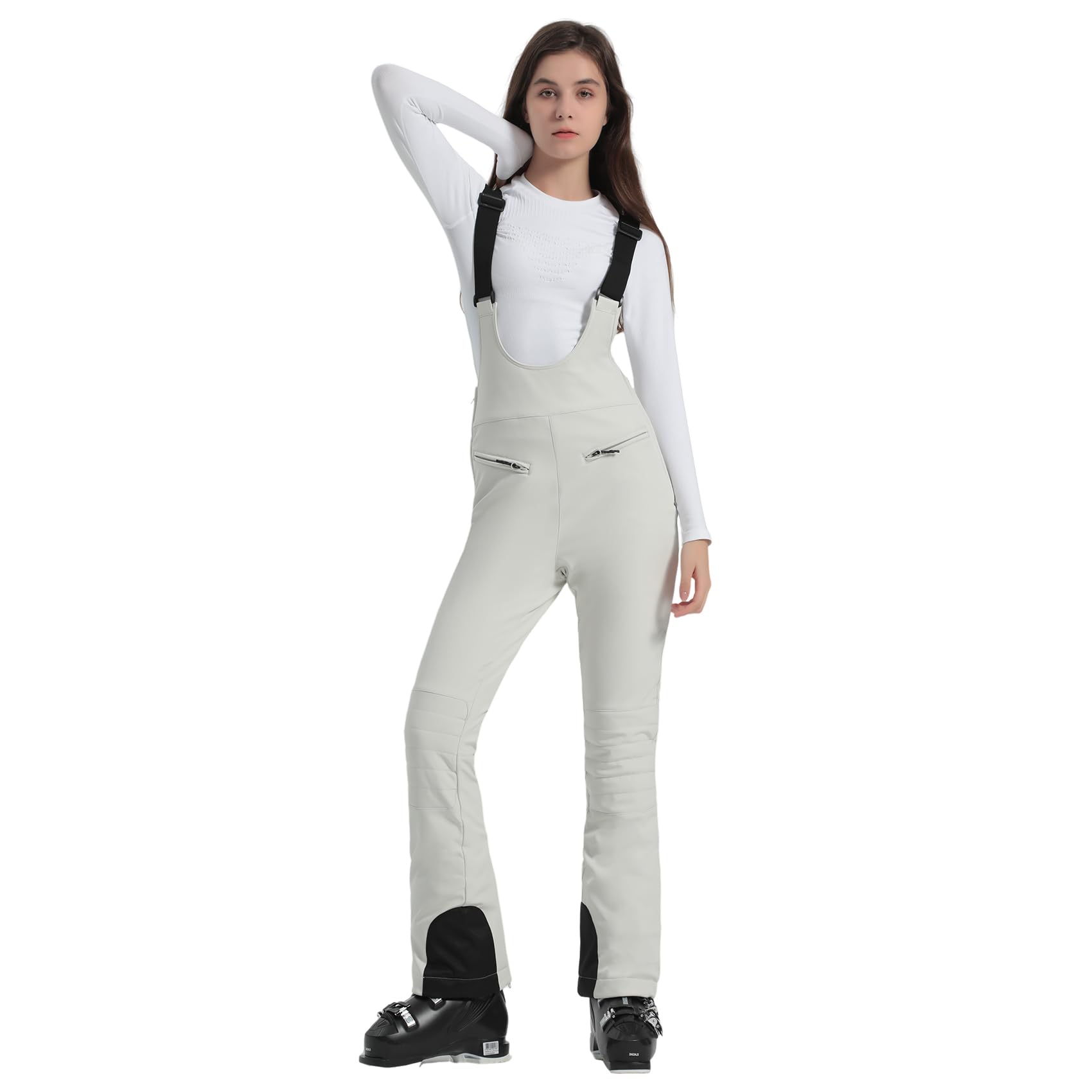 GSOU SNOW Women's Ski Bib Overalls - Insulated Waterproof Snow Pants for Skiing & Snowboarding - Windproof Thermal Winter Snowboard Gear for Cold Weather Adventures