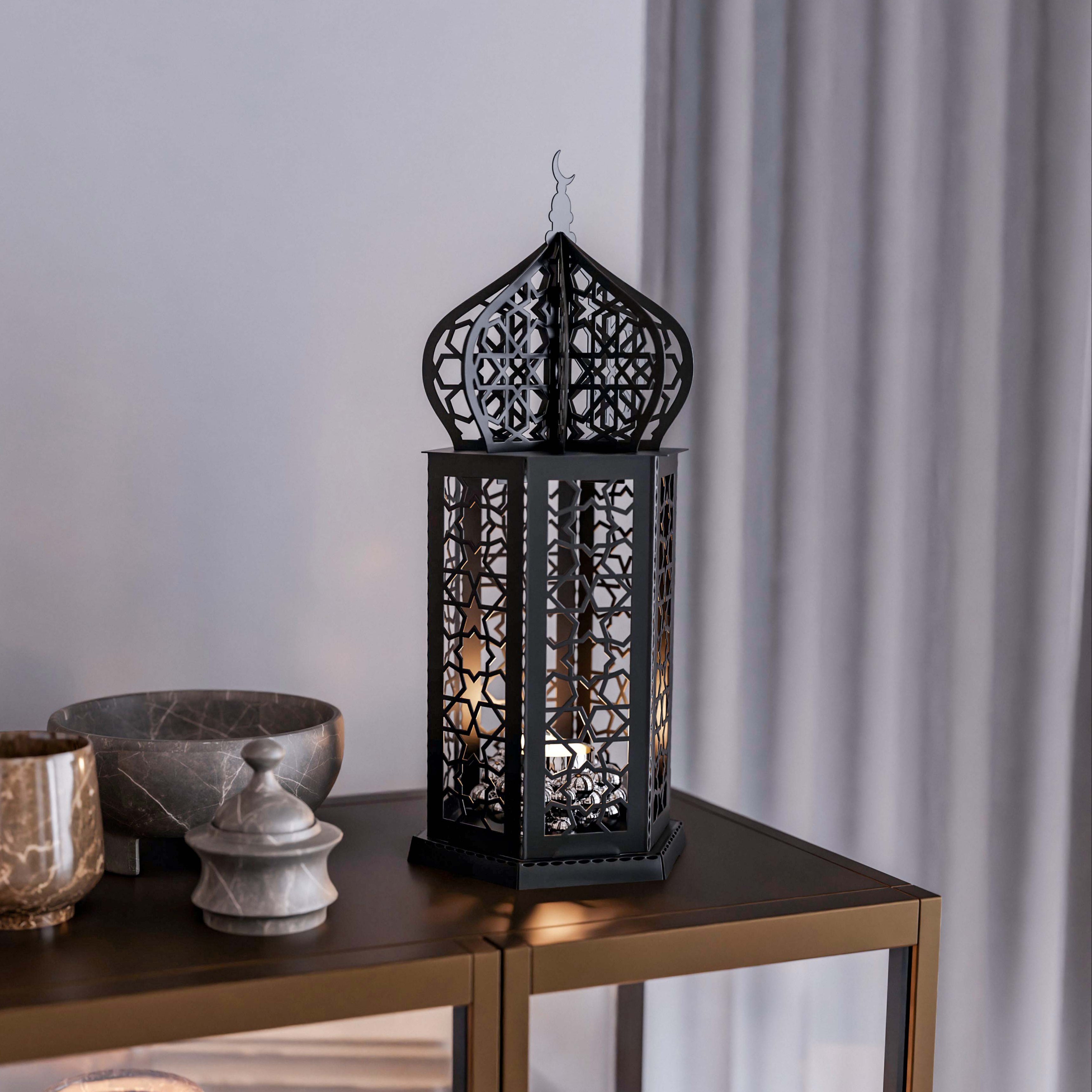Ramadan Lantern Metal Islamic Wall Art - Elegant Home Decor for Eid, Ramadan & Islamic Festivals - Perfect for Living Room, Bedroom & Prayer Room Decorations