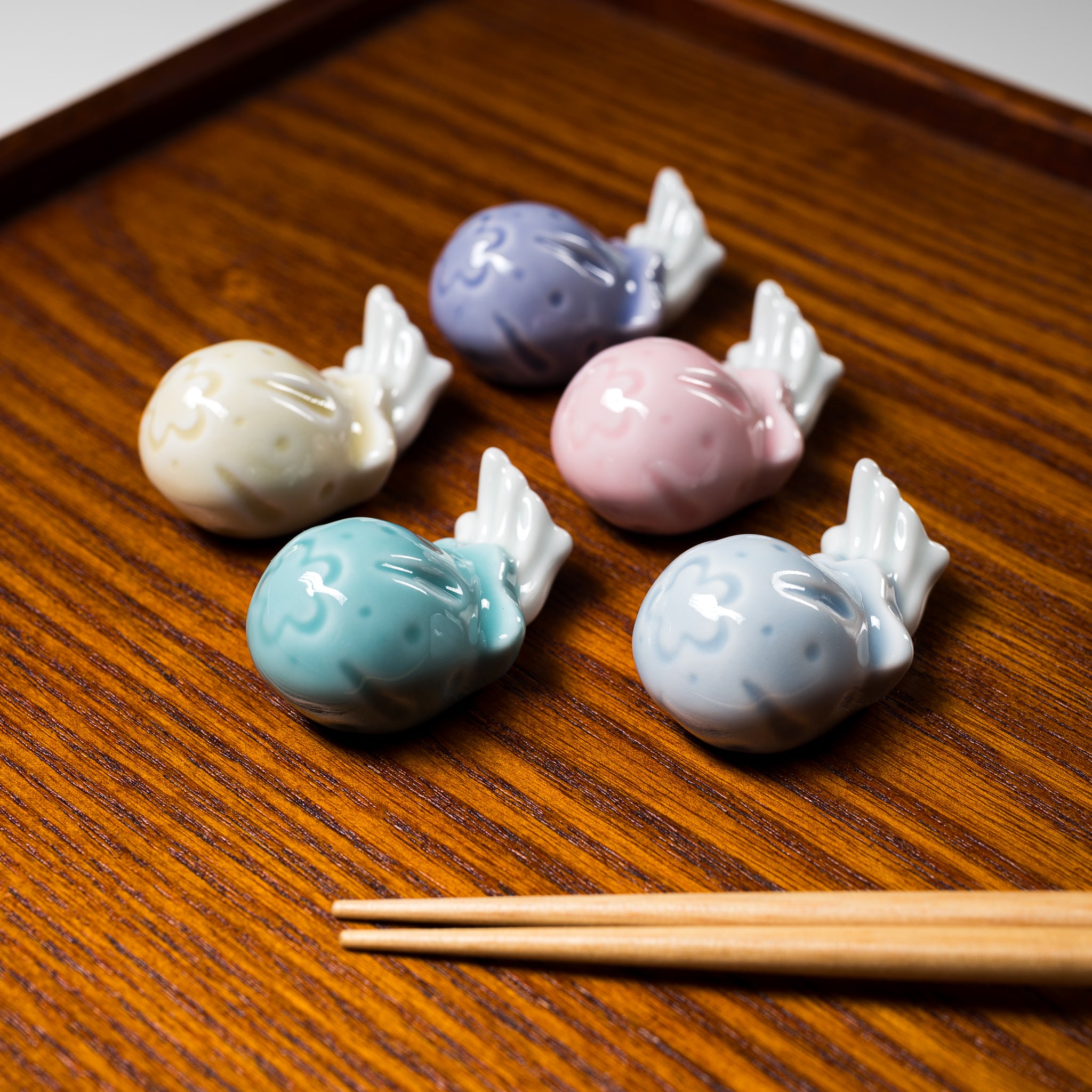 Hasami Ware Jellyfish Single Chopstick Rest - 5 Stylish Japanese Ceramic Chopstick Holders for Sushi, Ramen & Asian Dining | Elegant Tableware Gift