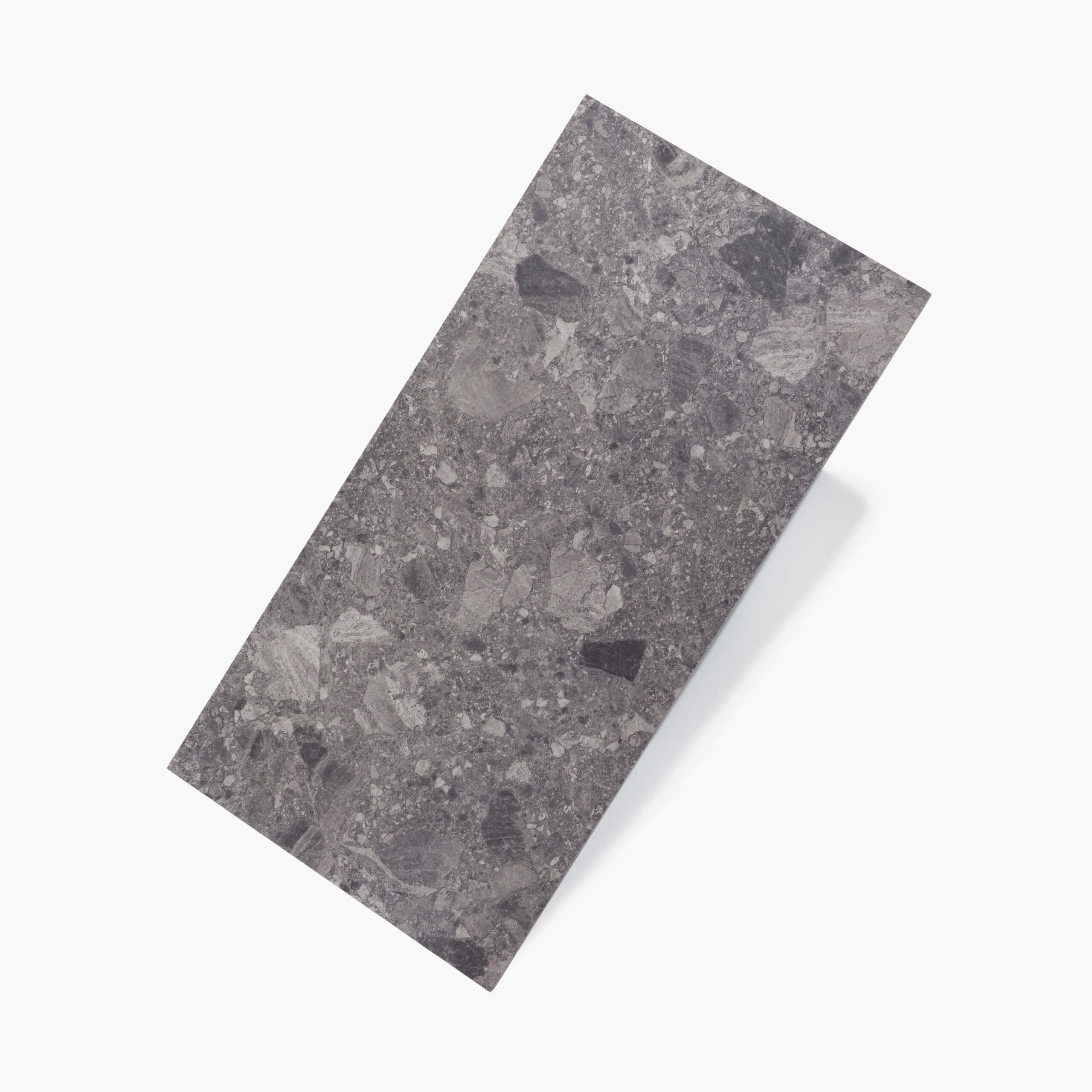 600x300mm Dark Grey Matte Terrazzo Tile Sample - Perfect for Kitchen Backsplash, Bathroom Flooring & Modern Interior Design