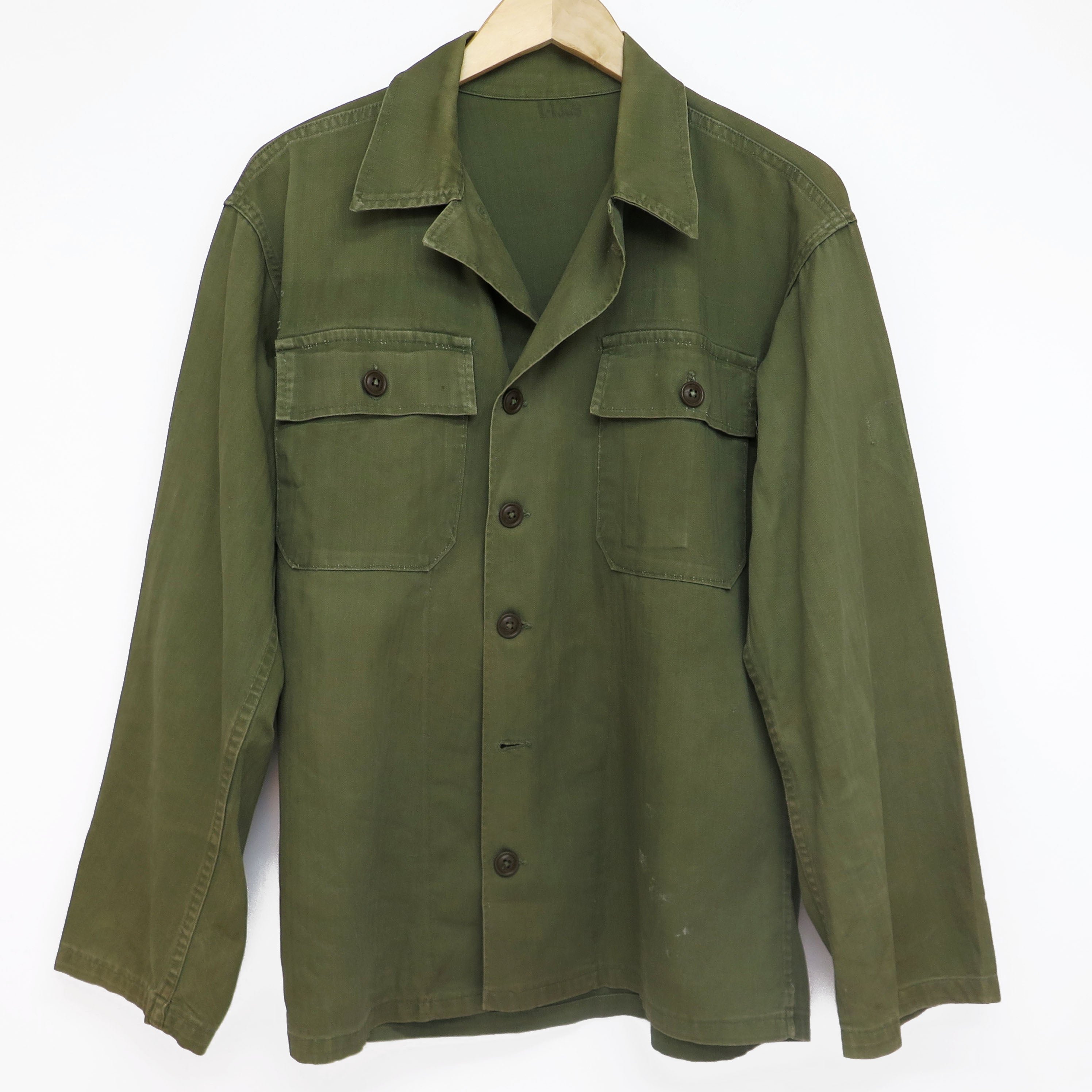 Vintage US Army HBT Utility Shirt - 1950s Early Vietnam War Era Military Surplus - Perfect for Reenactments, Collecting & Outdoor Adventures