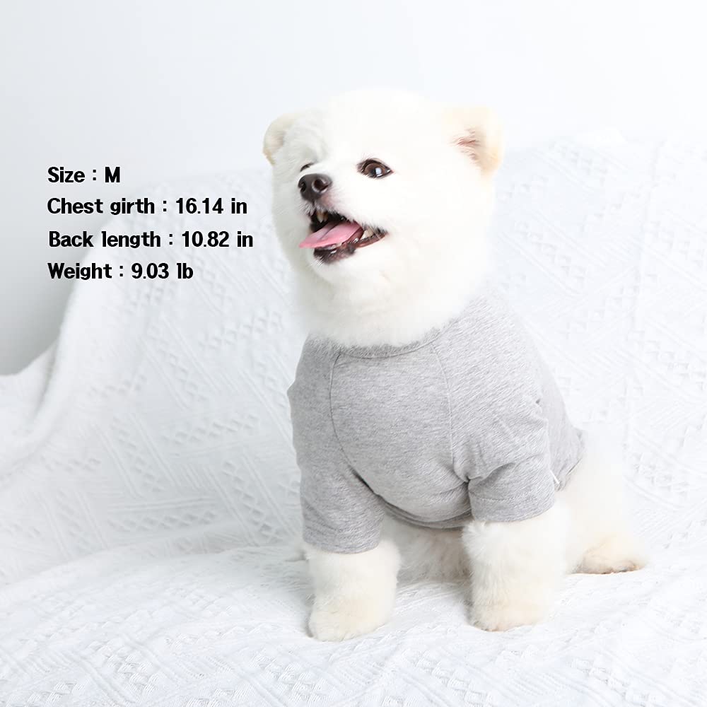 Soft Cotton Dog Shirt for Small Dogs - Gray Pet Tee for Daily Walks