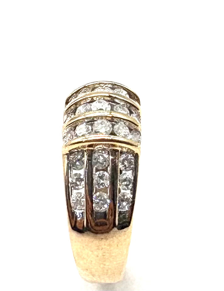 10K Yellow Gold Diamond Cross Knot Ring for Women - Elegant Stackable Jewelry for Weddings, Anniversaries & Gifts