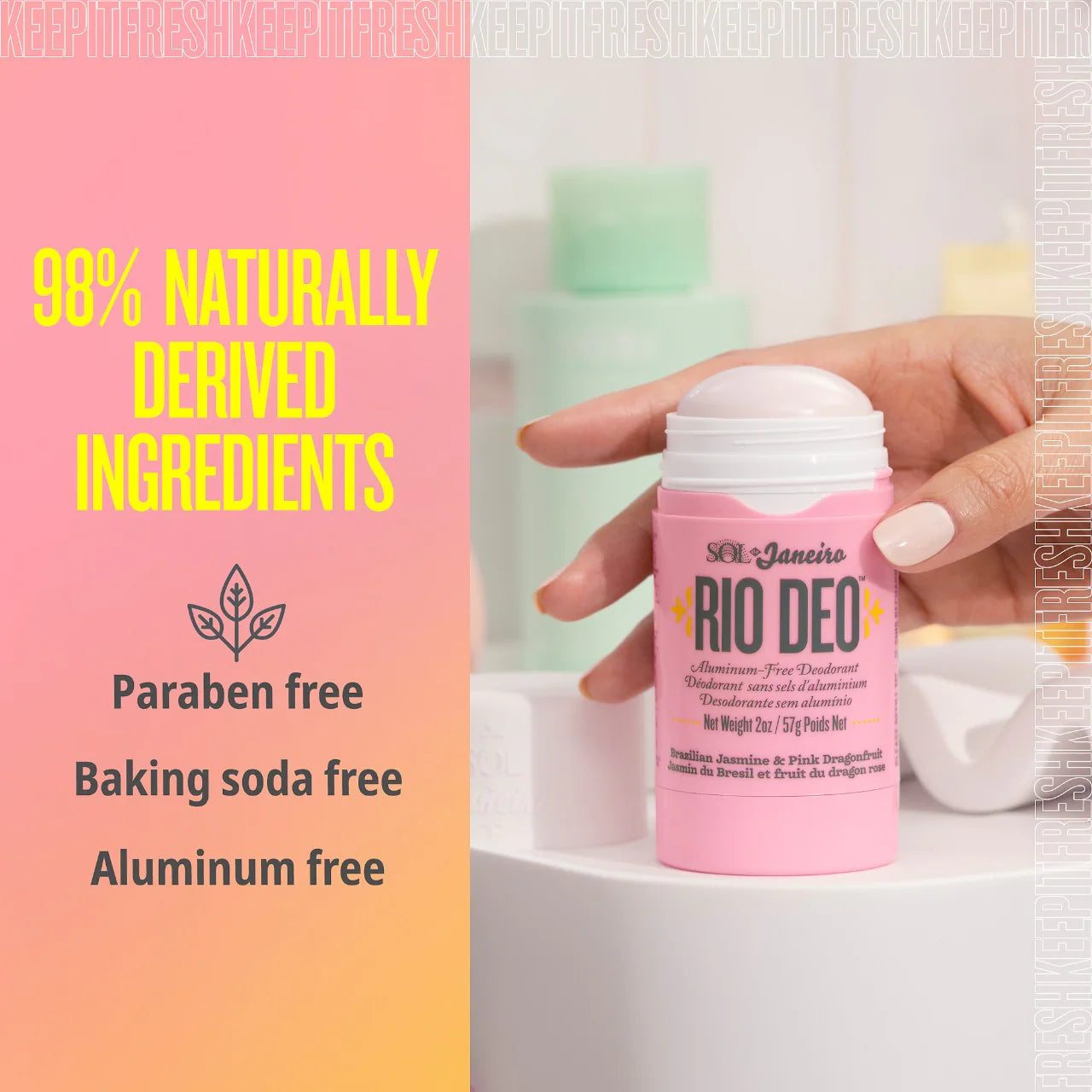 Sol de Janeiro Rio Deo Aluminum Free Deodorant - Natural & Vegan Deodorant for Women & Men - Fresh & Long-Lasting Protection - Perfect for Gym, Work & Daily Use