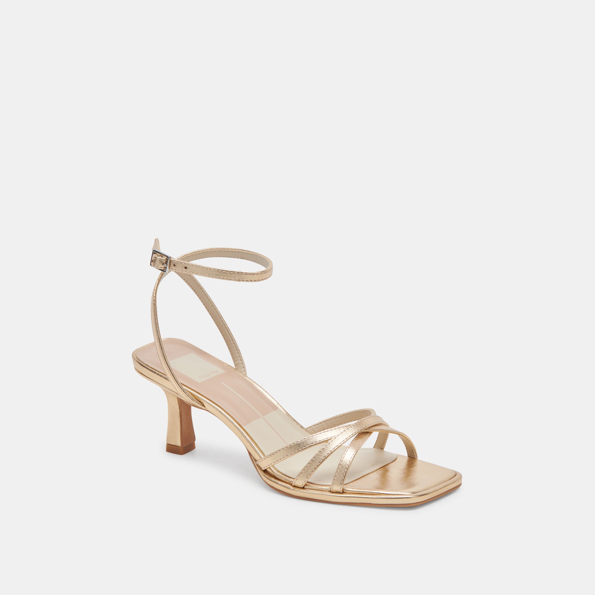 MANJI HEELS Light Gold Metallic Leather Women's Dress Shoes - Perfect for Weddings, Parties & Evening Events