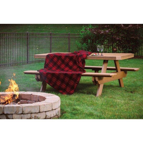 Durable 6-Foot Rectangular Picnic Table for Outdoor Dining, Backyard BBQs, and Camping - Heavy Duty Weather-Resistant Polyethylene