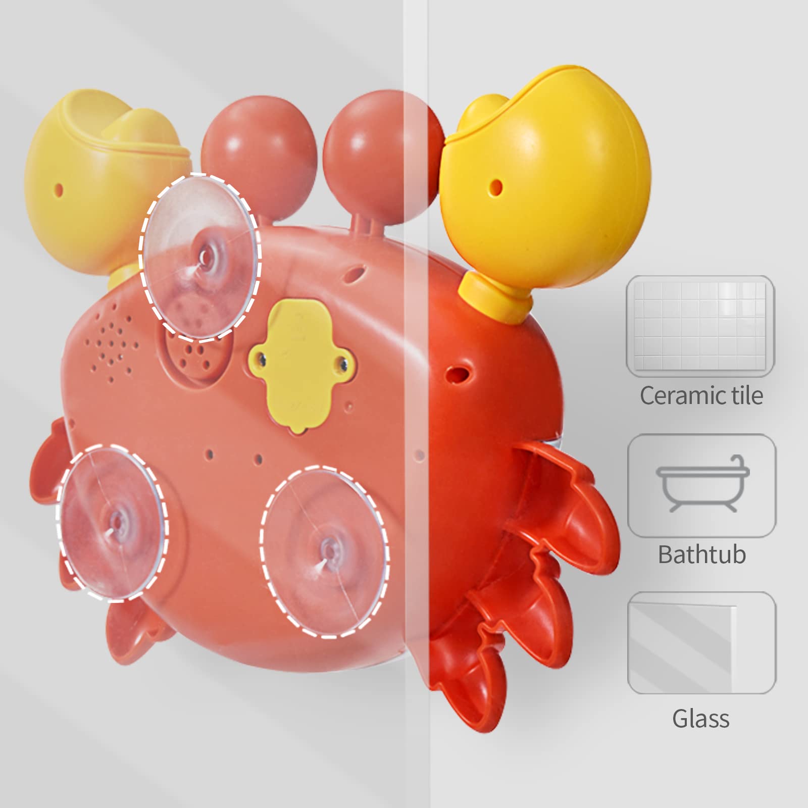 Deejoy Crab Bubble Bath Maker for Kids - Bathtub Bubble Machine with 12 Fun Children's Songs, Sing-Along Bath Toy for Toddlers Ages 3+ | Perfect Gift for Boys & Girls (Red) | Great for Bath Time Fun, Birthday Presents & Sensory Play