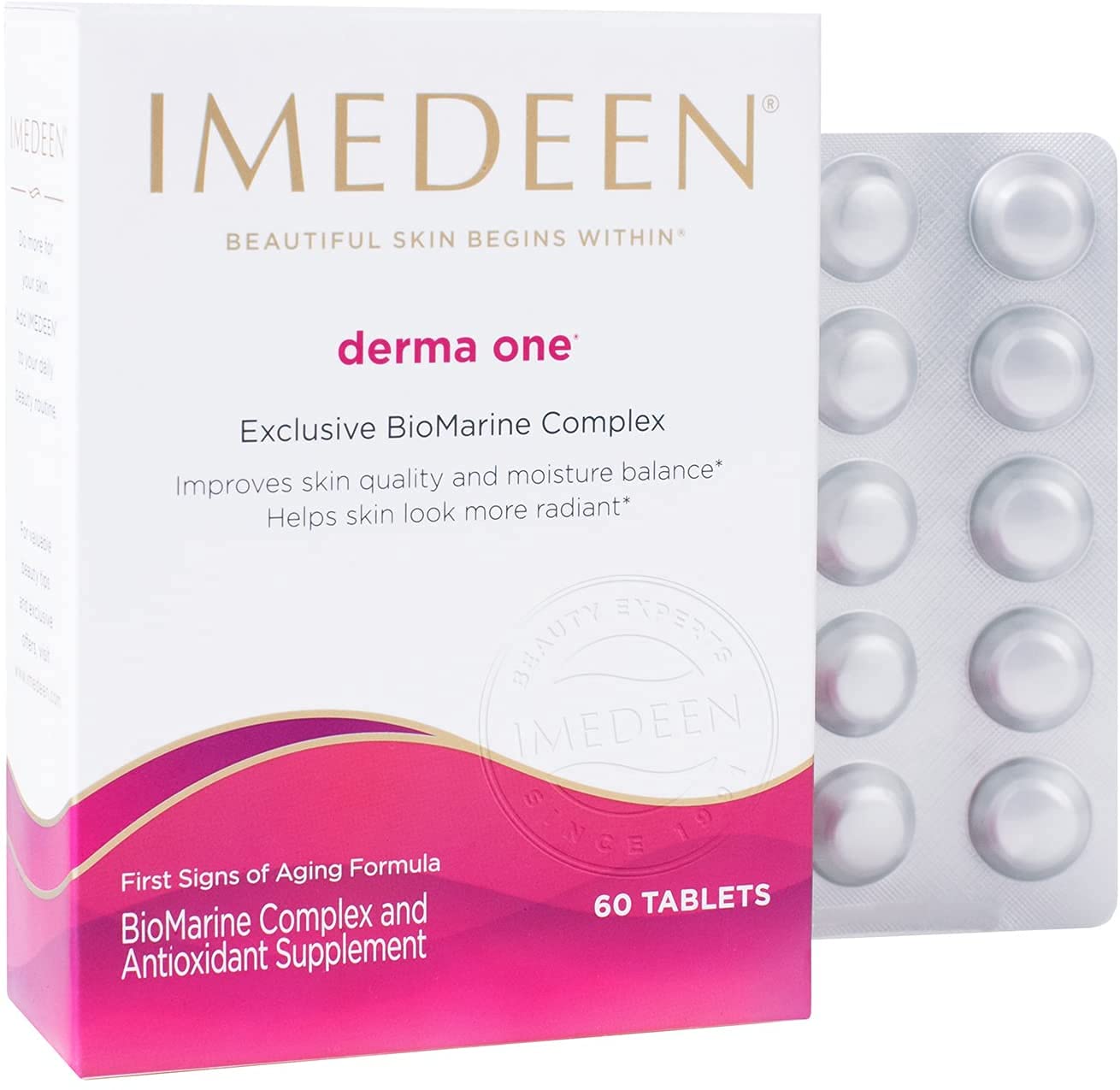 Derma One Anti-Aging Marine Complex Supplement with Antioxidants - Reduce Wrinkles & Fine Lines for Youthful Skin - Perfect for Daily Skincare Routine & Travel Essentials