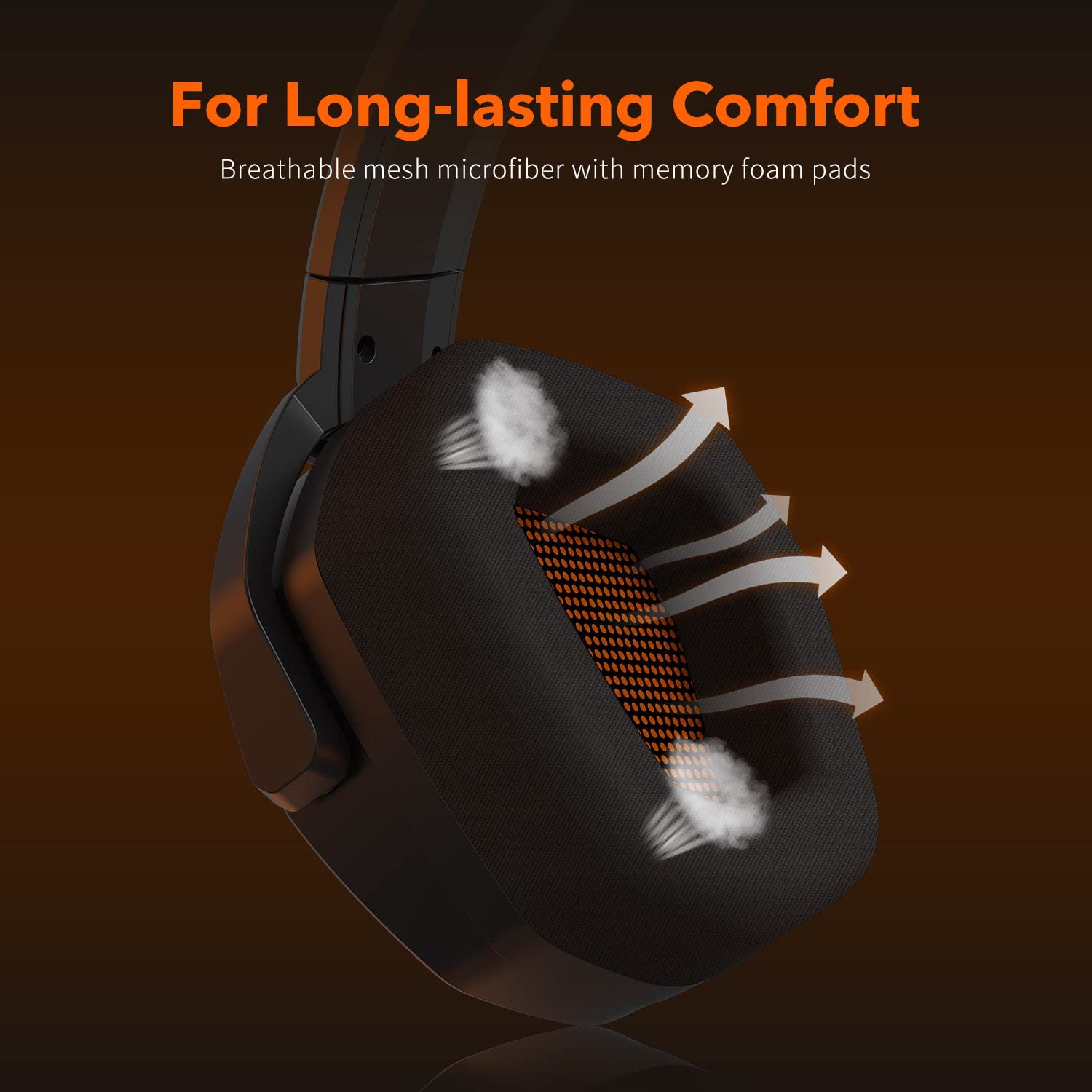 NUBWO Gaming Headset for PS4, PS5, PC, Xbox One - Over-Ear Headphones with Noise Cancelling Mic for Laptops & Console Gaming (Orange) - Perfect for Competitive Gaming, Streaming & Online Meetings