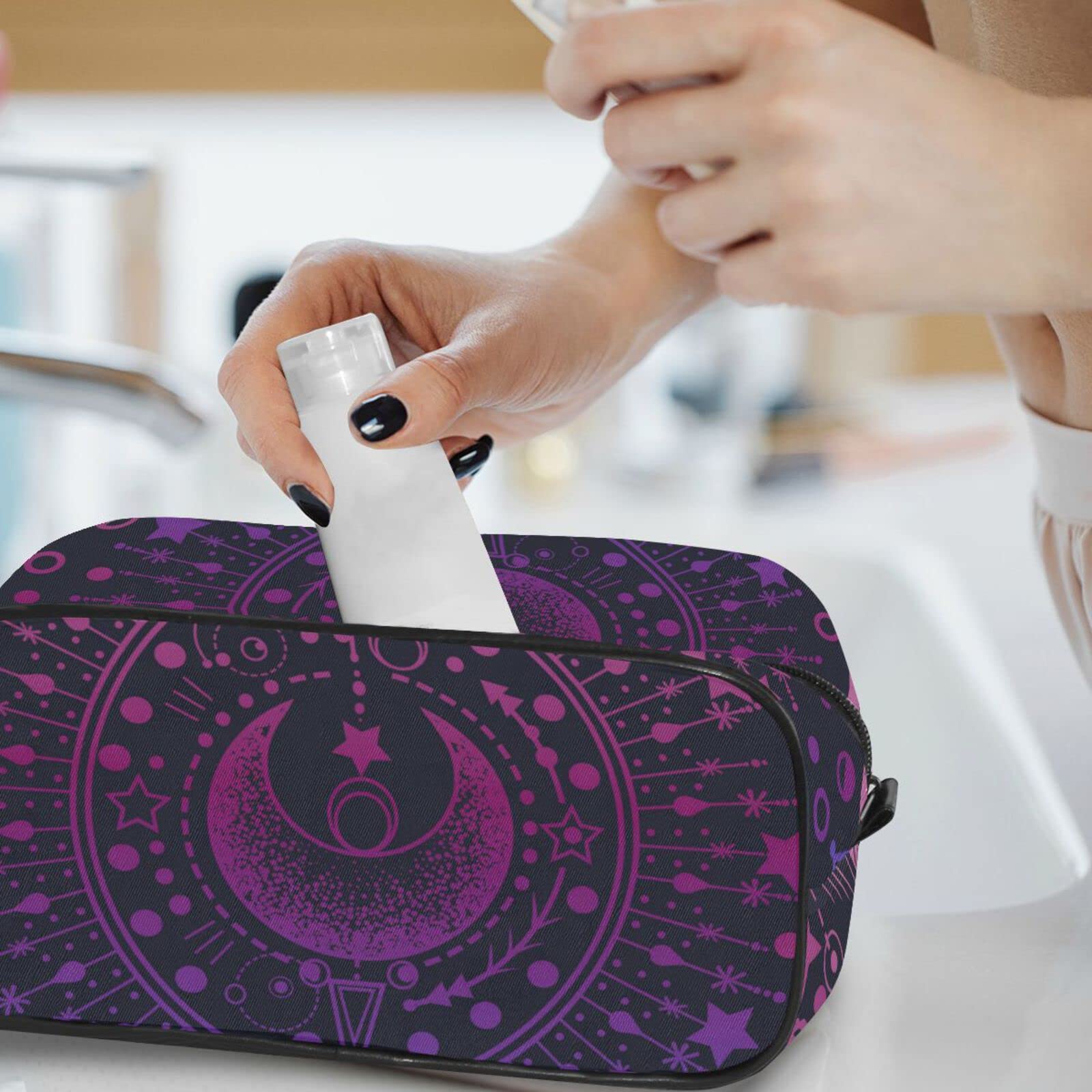 **Moyyo Moon and Stars Travel Toiletry Bag - Waterproof Hanging Cosmetic Organizer for Women, Men & Kids - Perfect for Camping, Gym, Beach & Vacation**