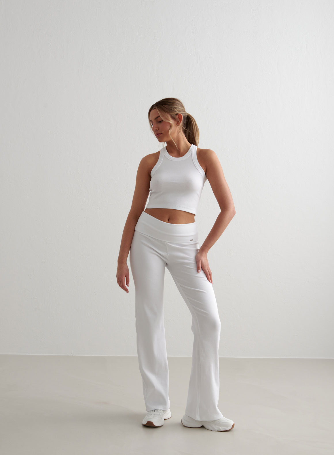 White Ease Ribbed Tank Top for Women - Soft Stretchy Comfort Fit Casual Summer Tops - Perfect for Yoga, Beach, and Everyday Wear