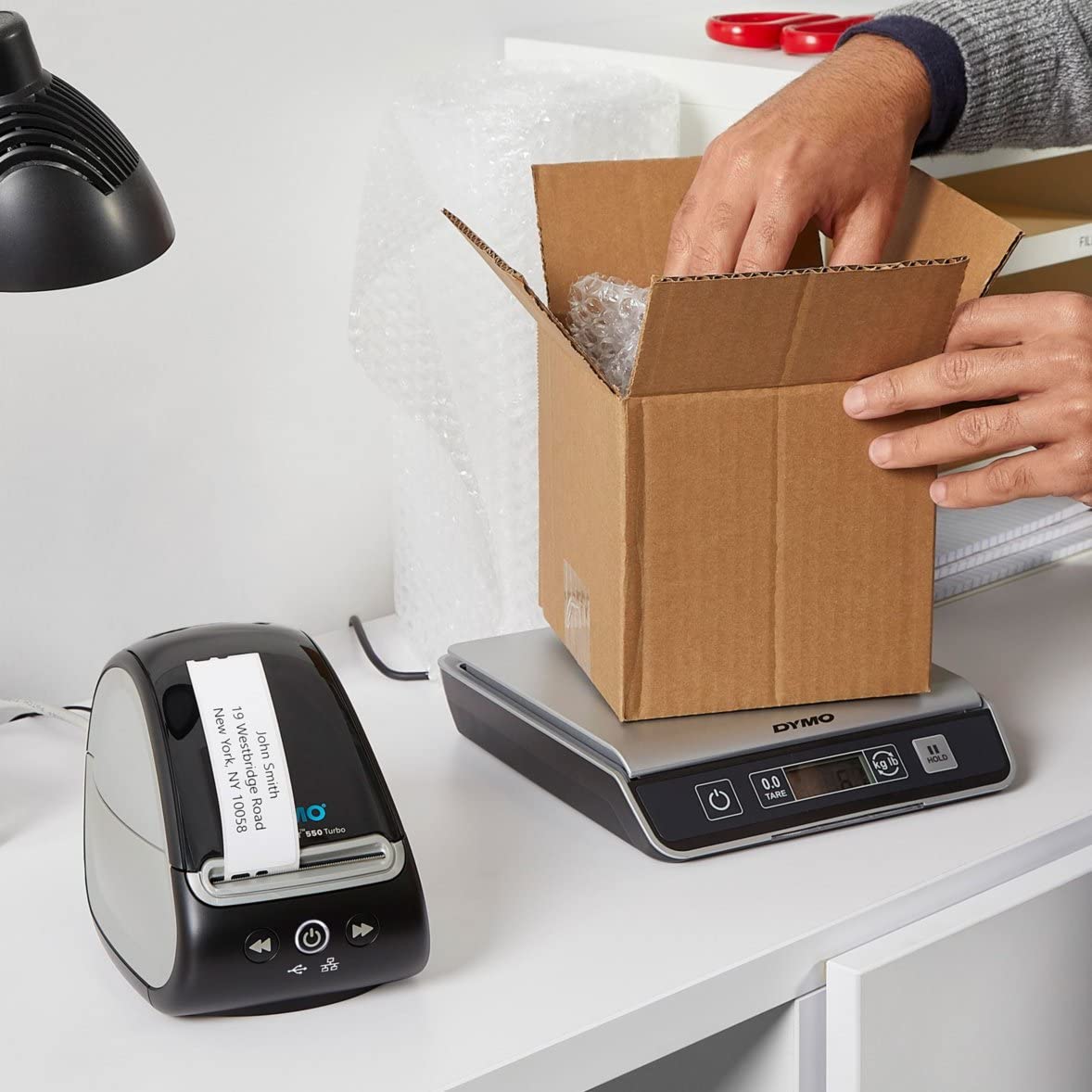 DYMO LabelWriter 550 Direct Thermal Label Printer - USB Connectivity, Black Monochrome Barcode Label Maker (62 Labels/Min) - Auto Label Recognition - Perfect for Shipping Labels, Inventory Management & Small Business Packaging