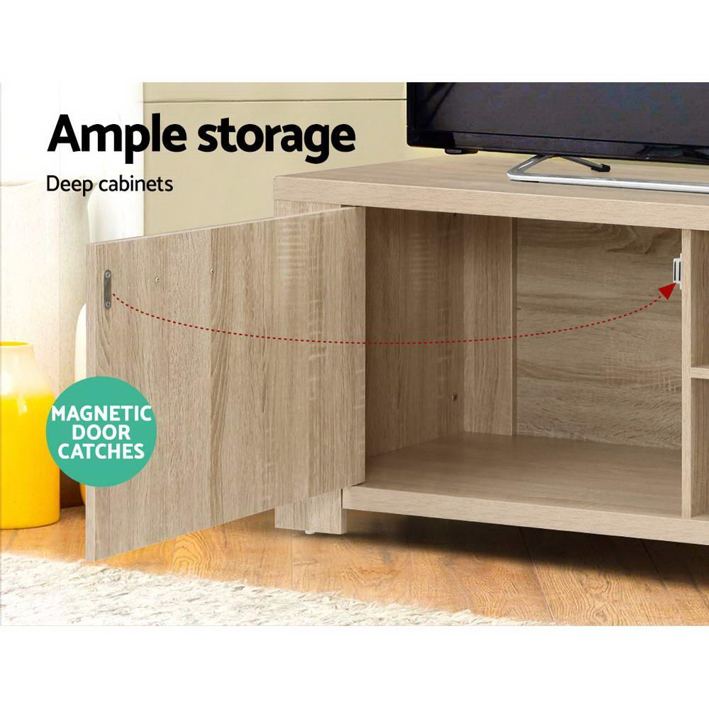 Artiss 160cm Oak TV Stand Entertainment Center - Modern TV Cabinet with Storage for Living Room, Bedroom & Home Theater