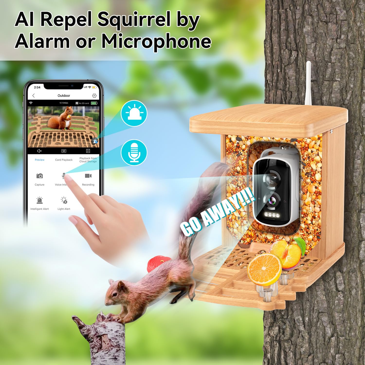 AI-Powered Smart Bird Feeder with 2K HD Camera & Solar Panel - Wireless Outdoor Hummingbird Feeder with Auto Recording, Bird Identification & Live Streaming - Perfect Gift for Bird Lovers & Nature Enthusiasts (Great for Backyard Birdwatching & Wildlife Monitoring)