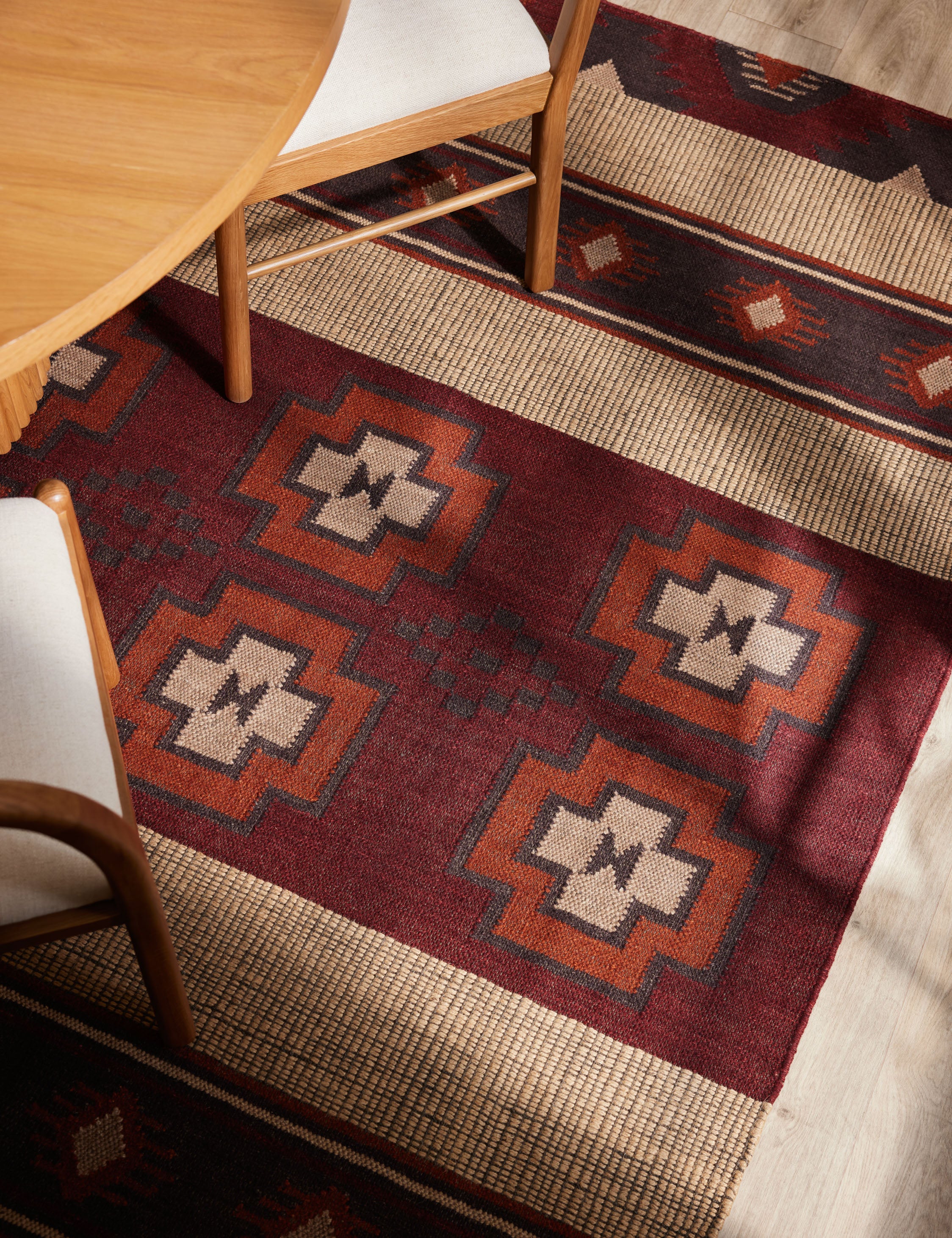 Handmade Batten Flatweave Wool Rug - Natural Fiber Area Rug for Living Room, Bedroom & Dining Room - Soft & Durable Home Decor