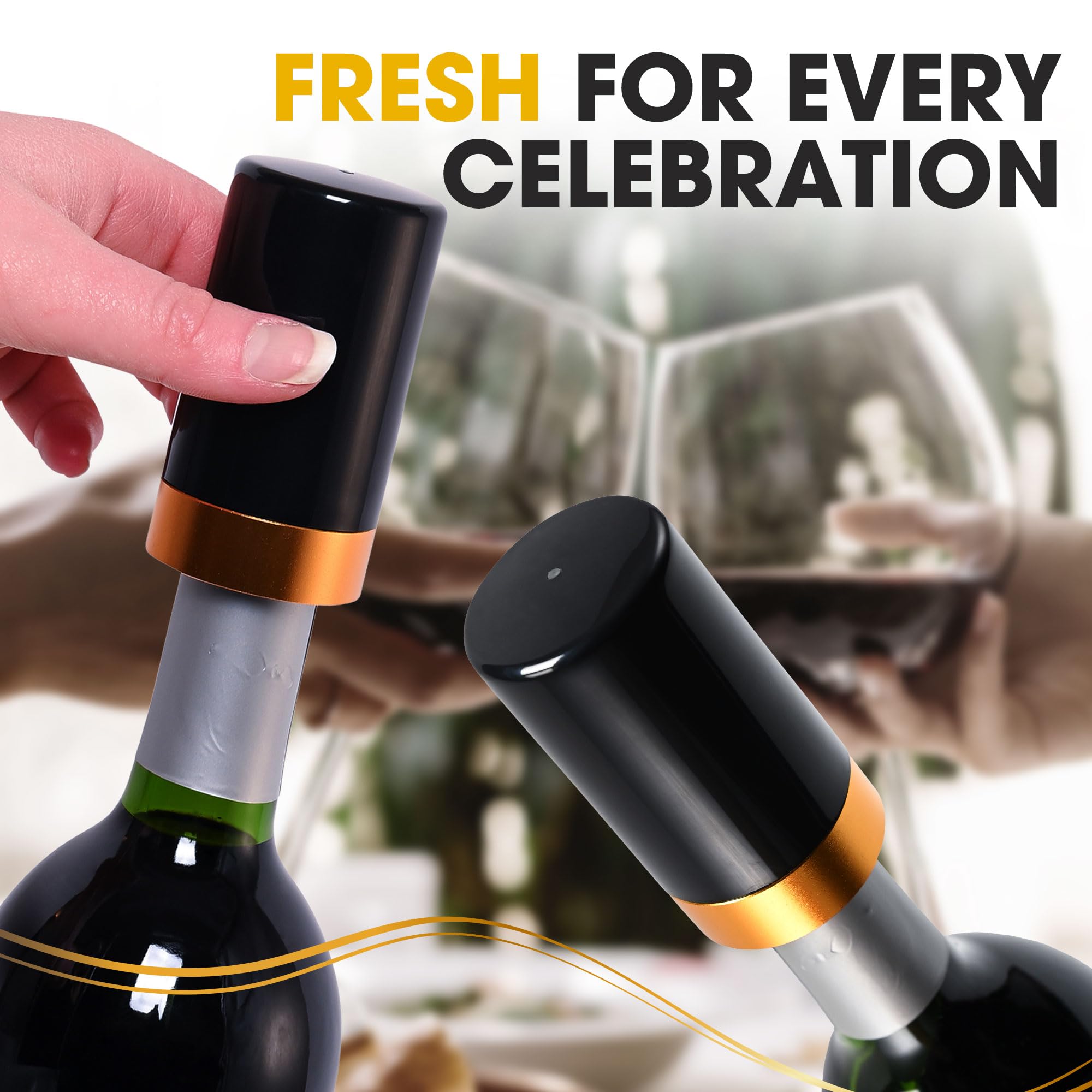 Electric Wine Vacuum Pump & Stopper Set - Automatic Wine Saver with LED Display for Red/White Wine Preservation | Perfect for Home Bars, Dinner Parties & Wine Storage
