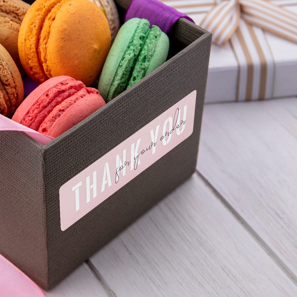 Allydrew 3x1 Inch Small Business Thank You Stickers Roll - 120 Adhesive Sealing Labels for Shipping Boxes, Envelopes, Bags & Packages (Blush Color) - Perfect for Ecommerce, Retail Packaging & Customer Appreciation Gifts