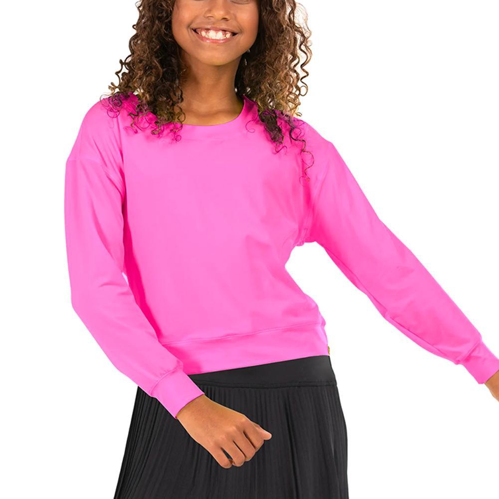 **Girls' Hype Tennis Long Sleeve Shirt - Breathable & Stylish Activewear for Junior Players - Perfect for Training, Matches & Casual Wear**