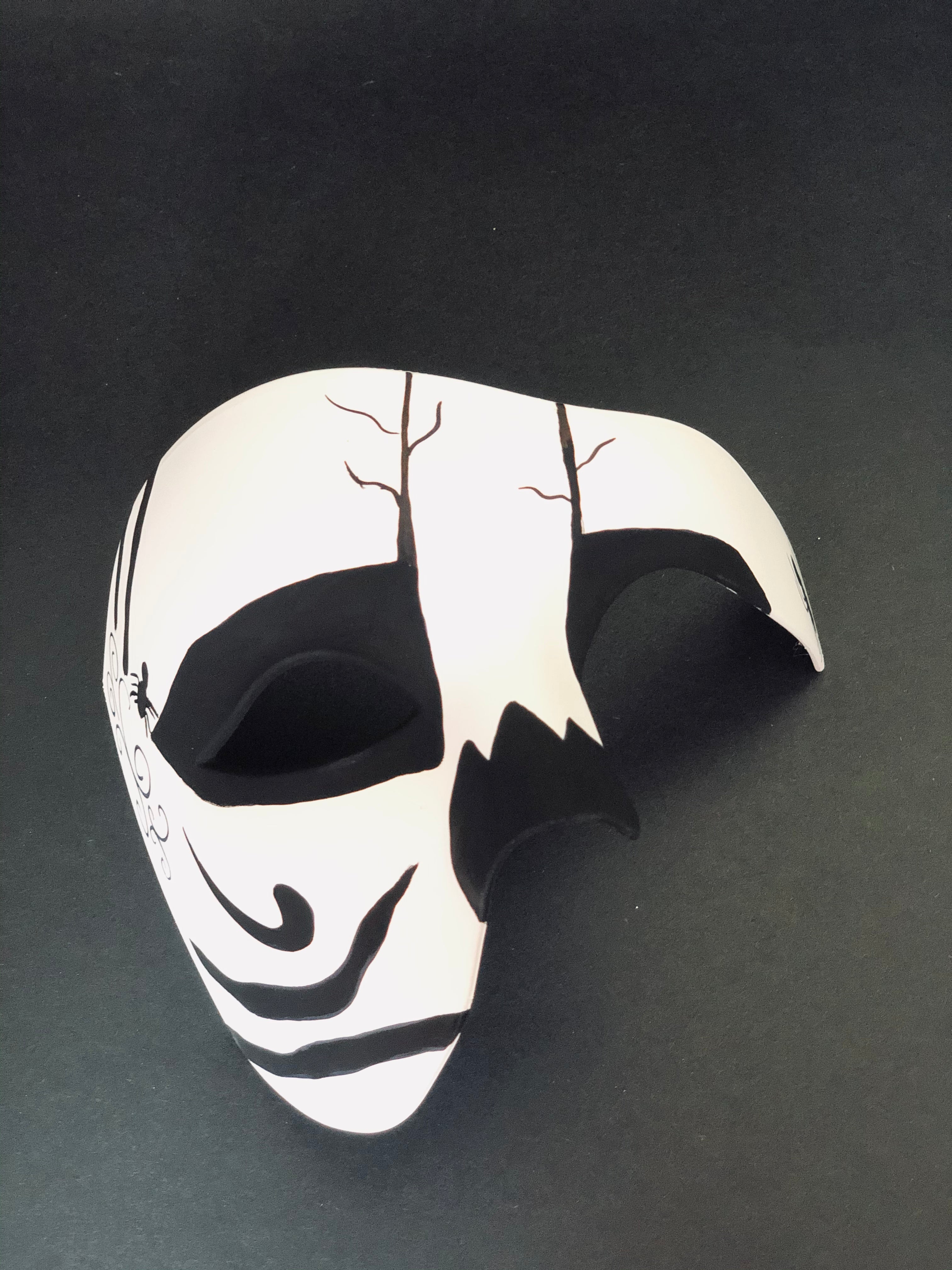 Authentic Day of the Dead Black & White Sugar Skull Mask - Mexican Halloween Costume Accessory for Dia de los Muertos Celebrations