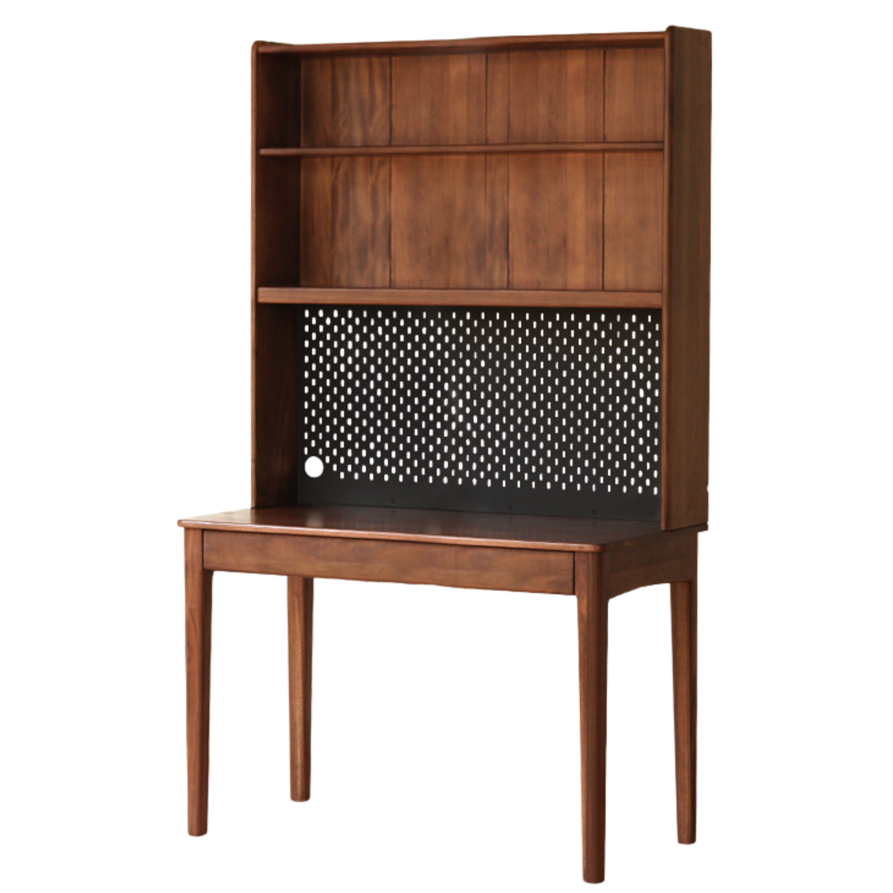 31.5x22x74.2 inch / 80x56x188.5 cm / Rich Dark Walnut color / Desk double-layer shelf