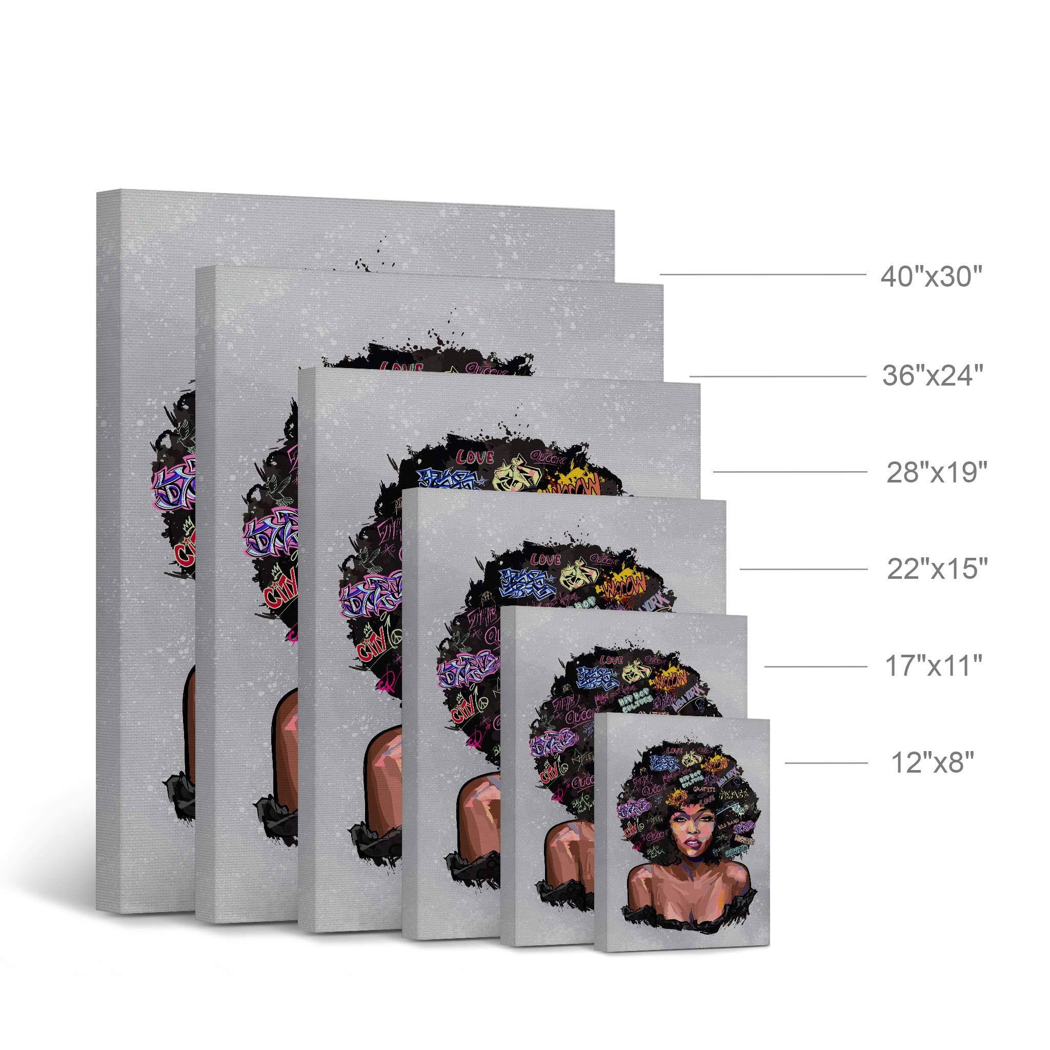 African American Wall Art Canvas Prints - Black Art Wall Decor for Living Room, Bedroom & Office - 40x30 Inches - African American Pop Art, Black Girl Art & African Art Decor - Perfect for Home & Gifts
