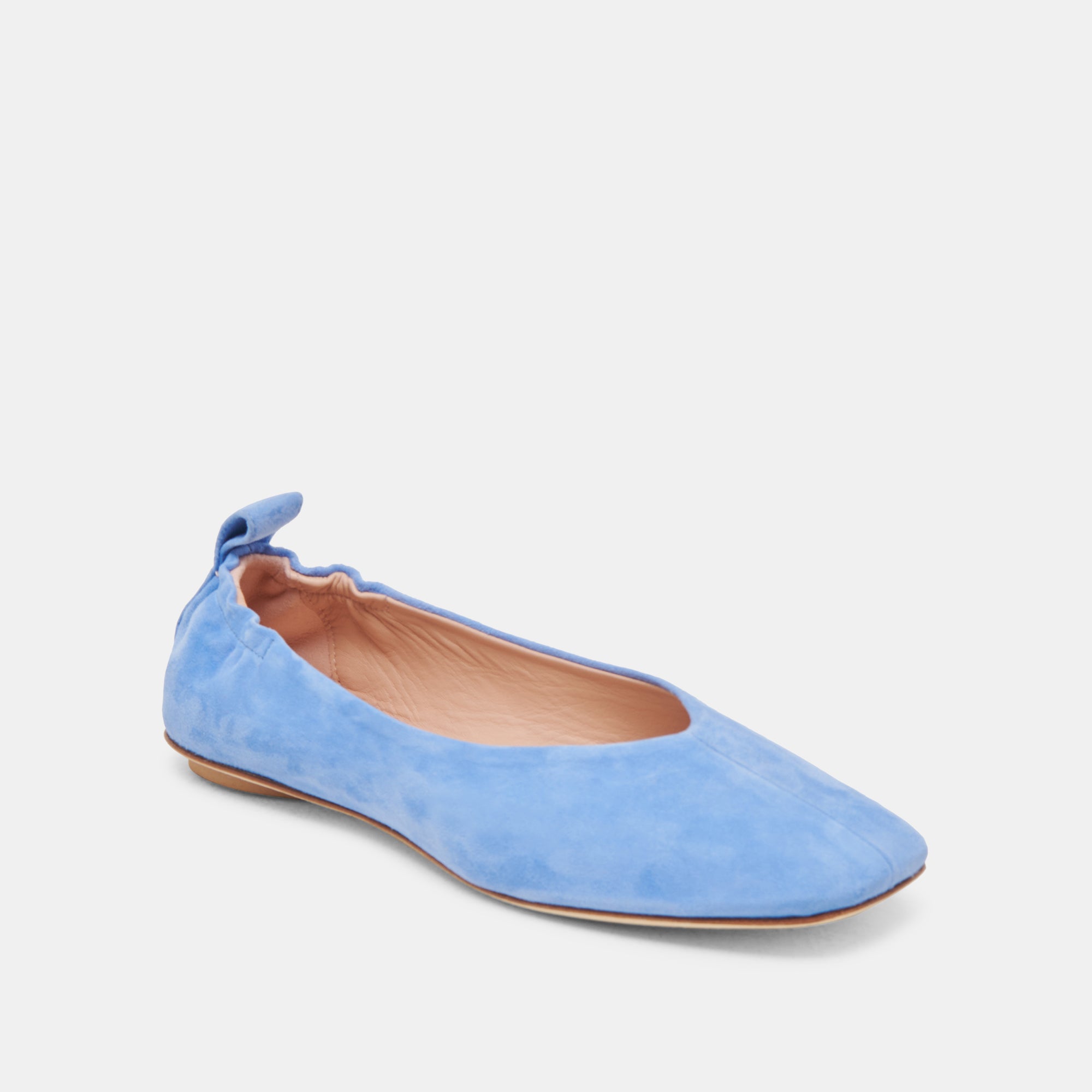VINNIE Women's Ballet Flats - Dusty Blue Suede Loafers | Comfortable Slip-On Shoes for Work, Travel & Casual Wear