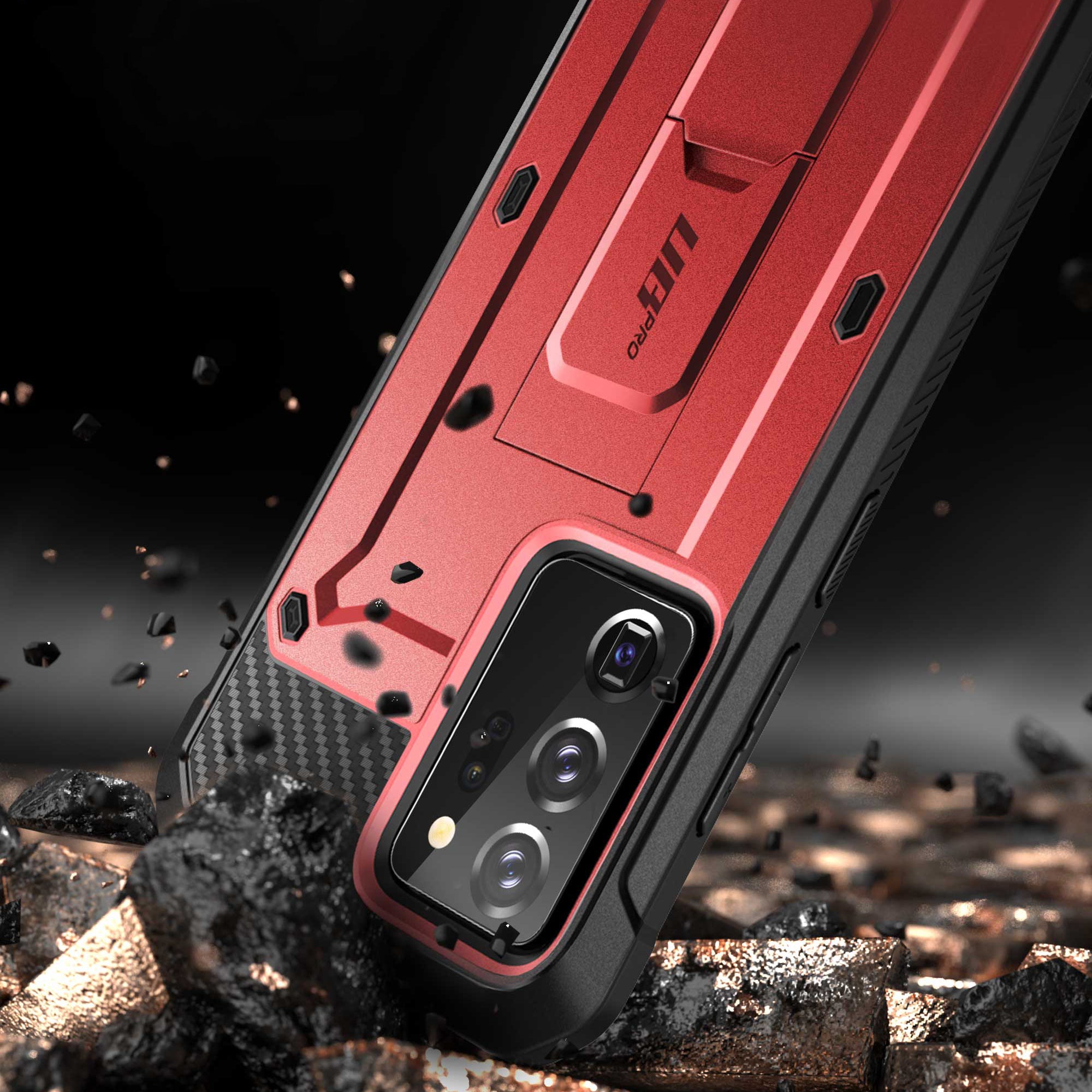 Galaxy Note20 Ultra Unicorn Beetle PRO Rugged Holster Case - Heavy Duty Protection with Kickstand (Metallic Red) | Shockproof & Military Grade Drop Tested | Perfect for Outdoor, Construction & Active Lifestyle Use