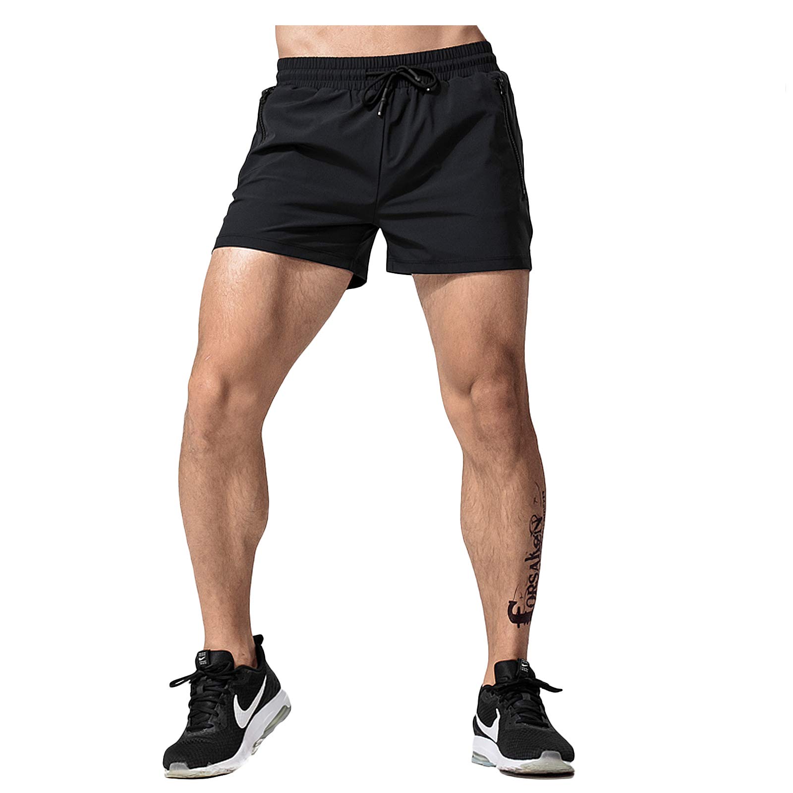 **DREYOLIFE Men's Workout Shorts - Running, Gym & Athletic Shorts with Zipper Pockets - Breathable & Comfortable for Training, Cycling & Outdoor Sports**