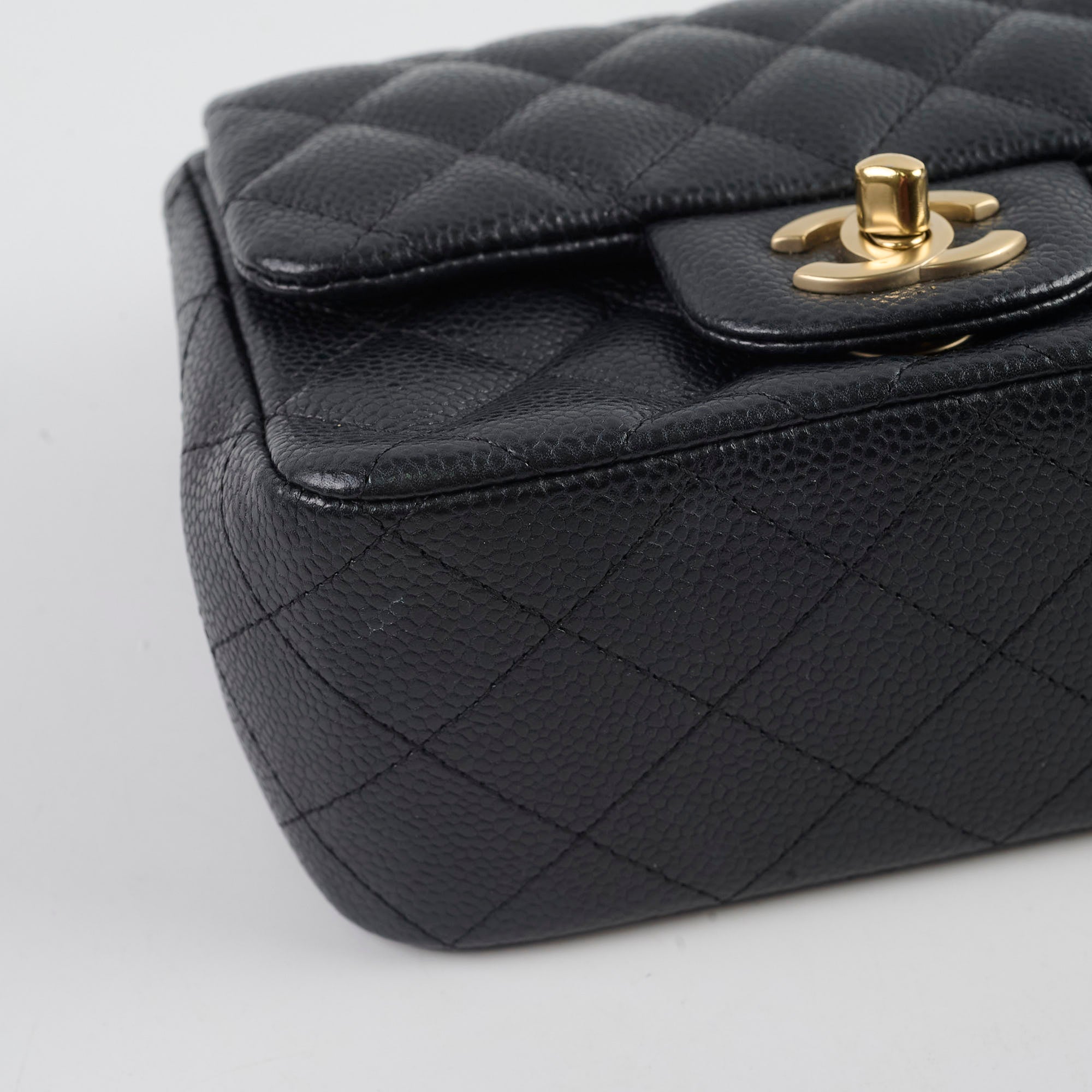 Chanel Mini Square Caviar Black Crossbody Bag - Luxury Quilted Leather Purse for Women | Perfect for Evening Parties, Date Nights & Special Occasions