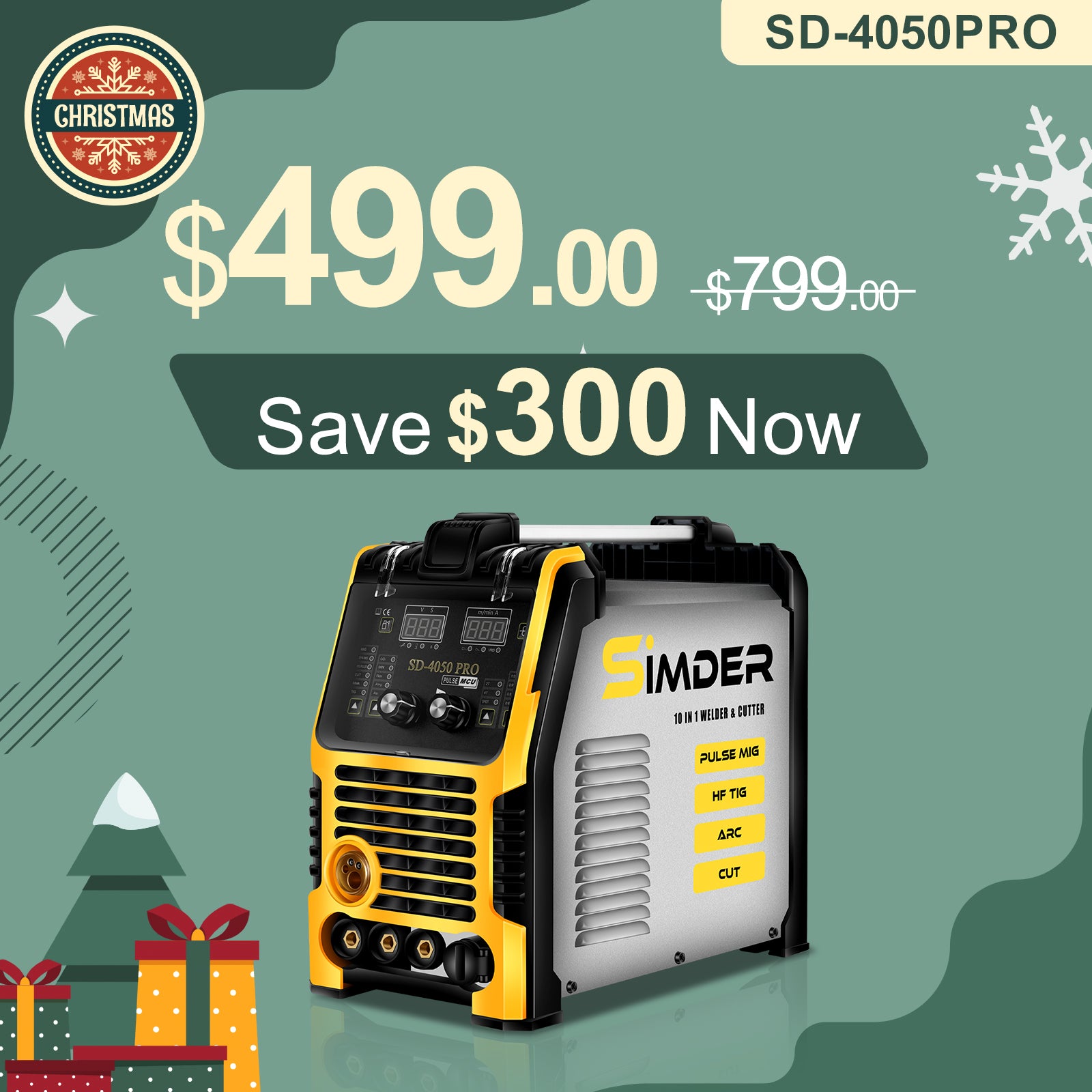 SSimder SD 4050 PRO 10-in-1 Aluminum Welder and Cutter - Professional Metal Welding Machine for DIY, Auto Repair & Home Improvement Projects