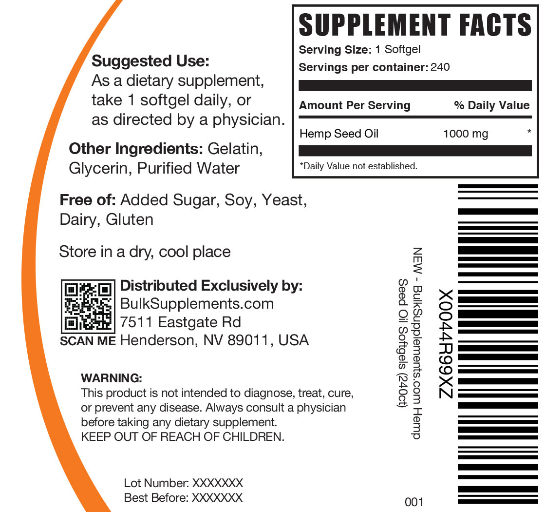 Organic Hemp Seed Oil Softgels - 1000mg Pure CBD Supplement for Stress Relief & Sleep Support - Vegan, Non-GMO, Gluten-Free - Perfect for Daily Wellness & Relaxation